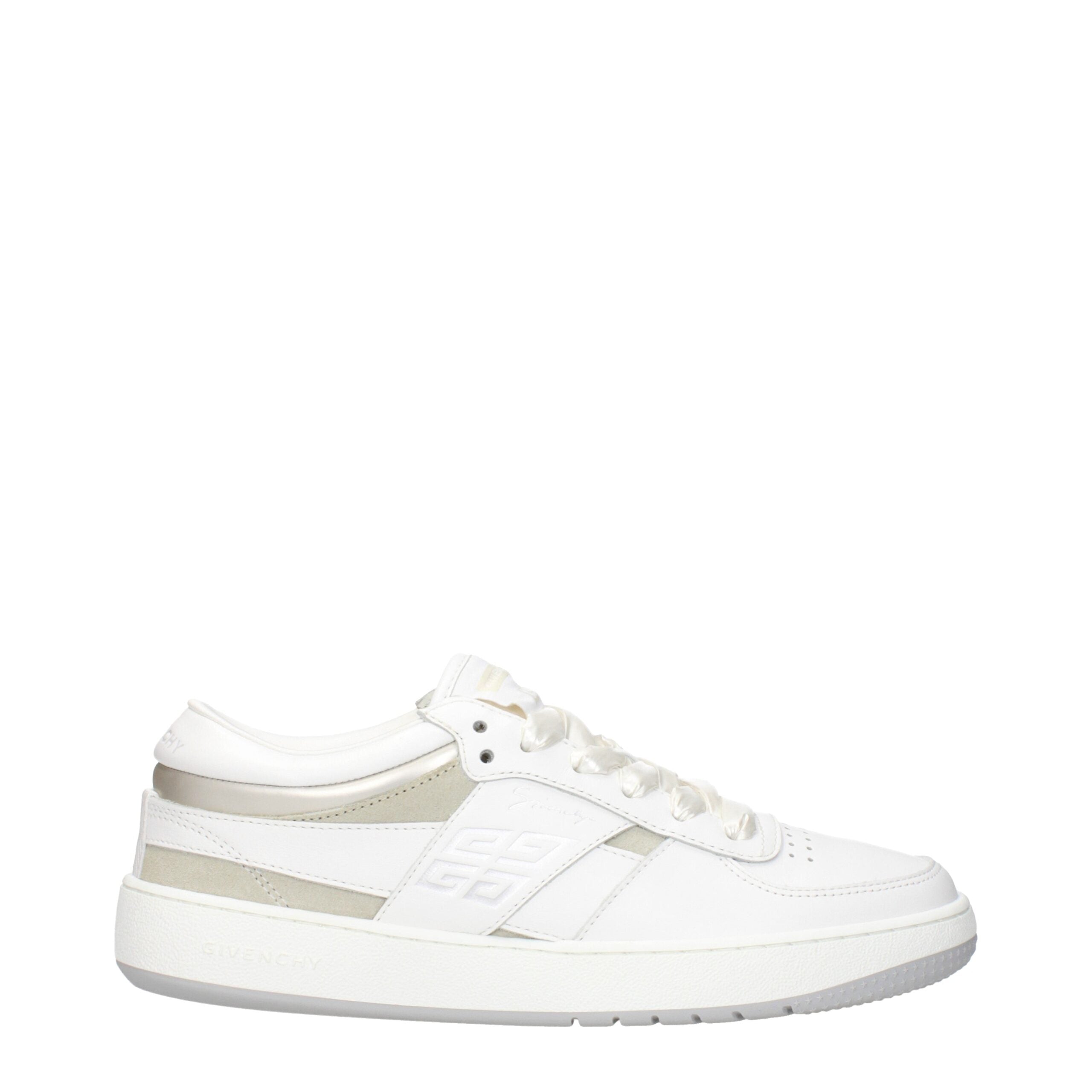 White Leather Low Top Sneakers - ventzia