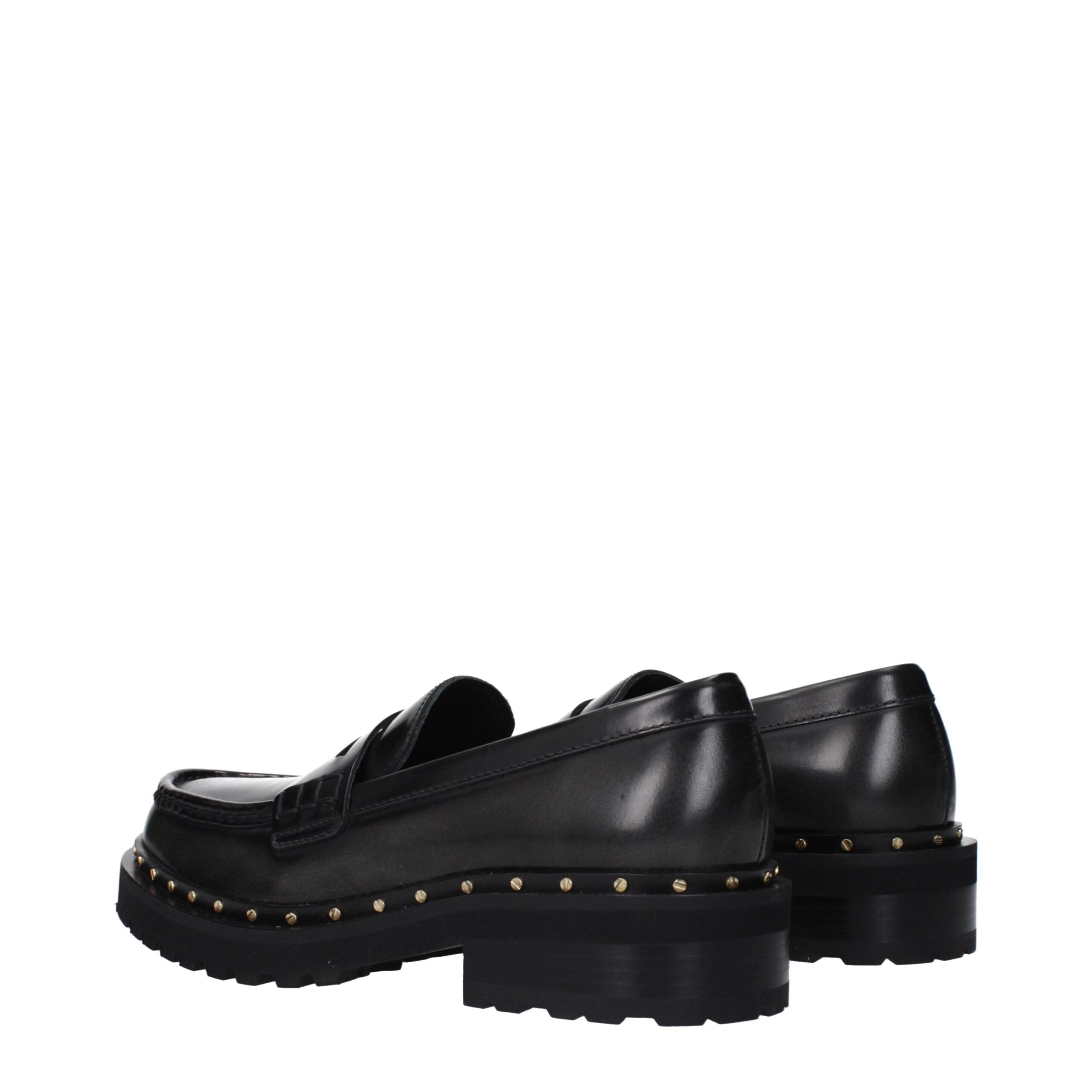 Black Leather Slip-On Loafers