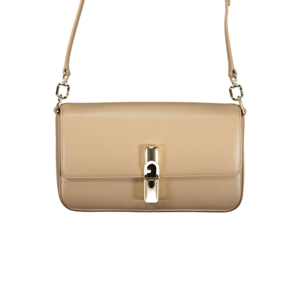 Beige Leather Women Bag - ventzia