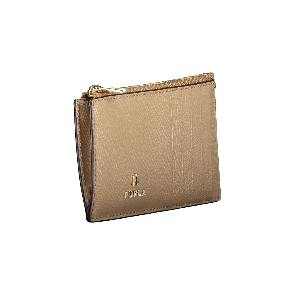 Beige Leather Women Wallet - ventzia