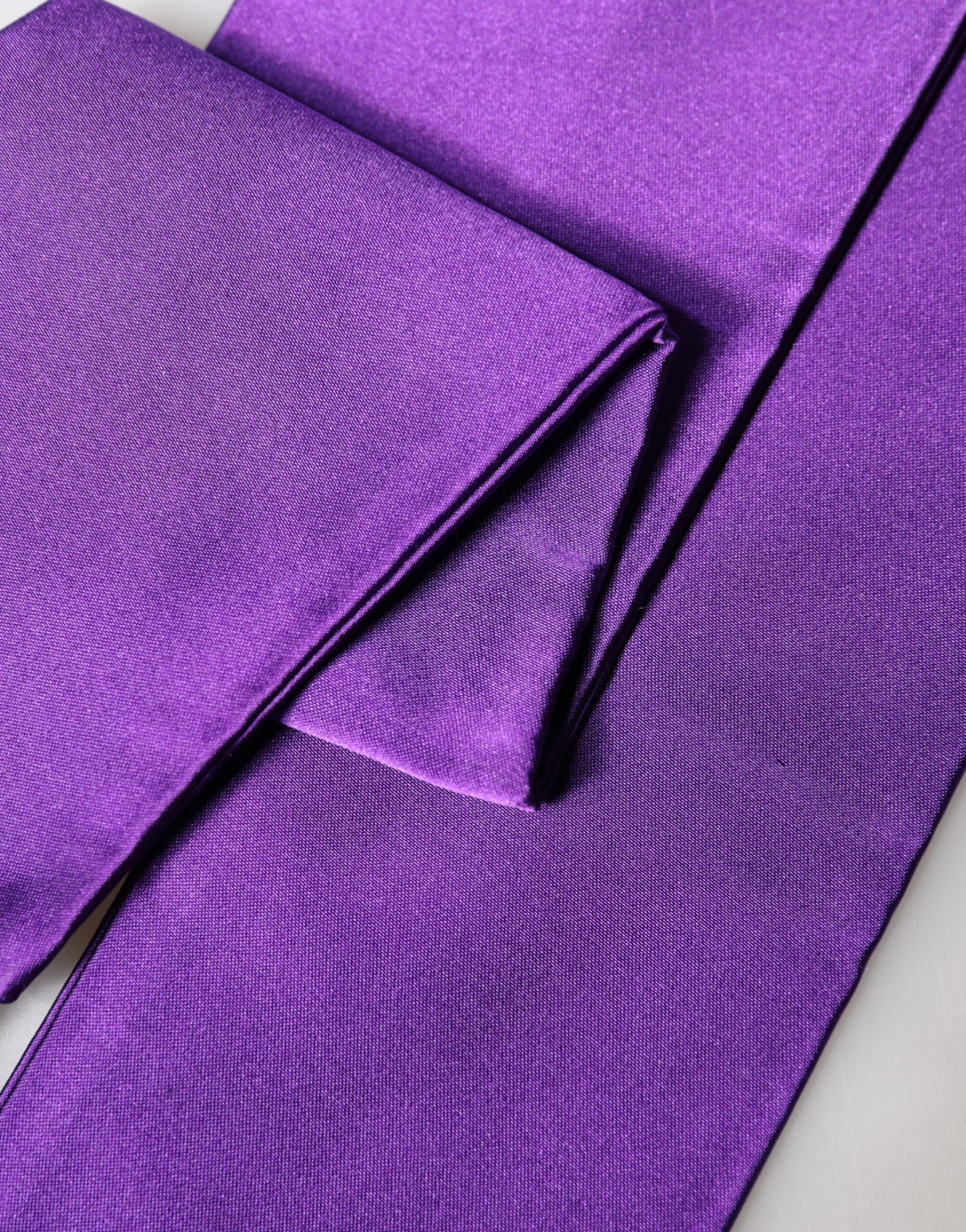 Violet Silk Fringes Neck Wrap Foulard Scarf - ventzia