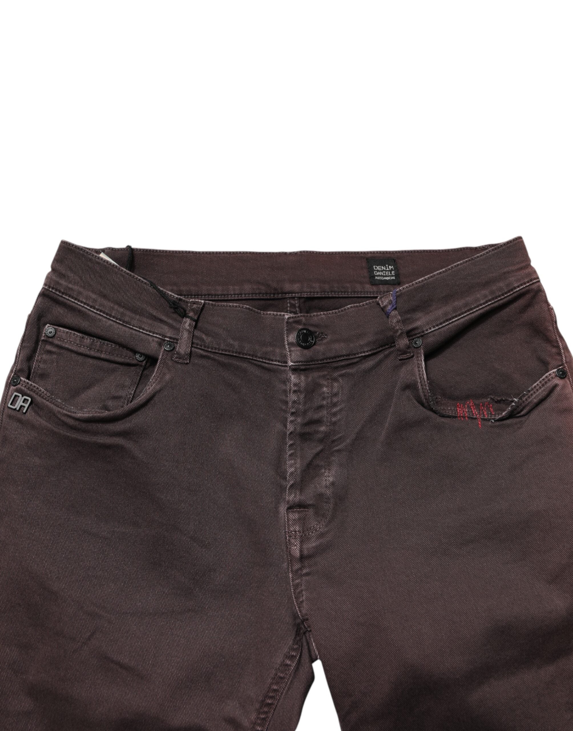 Brown Cotton Mid Waist Skinny Men Denim Jeans - ventzia