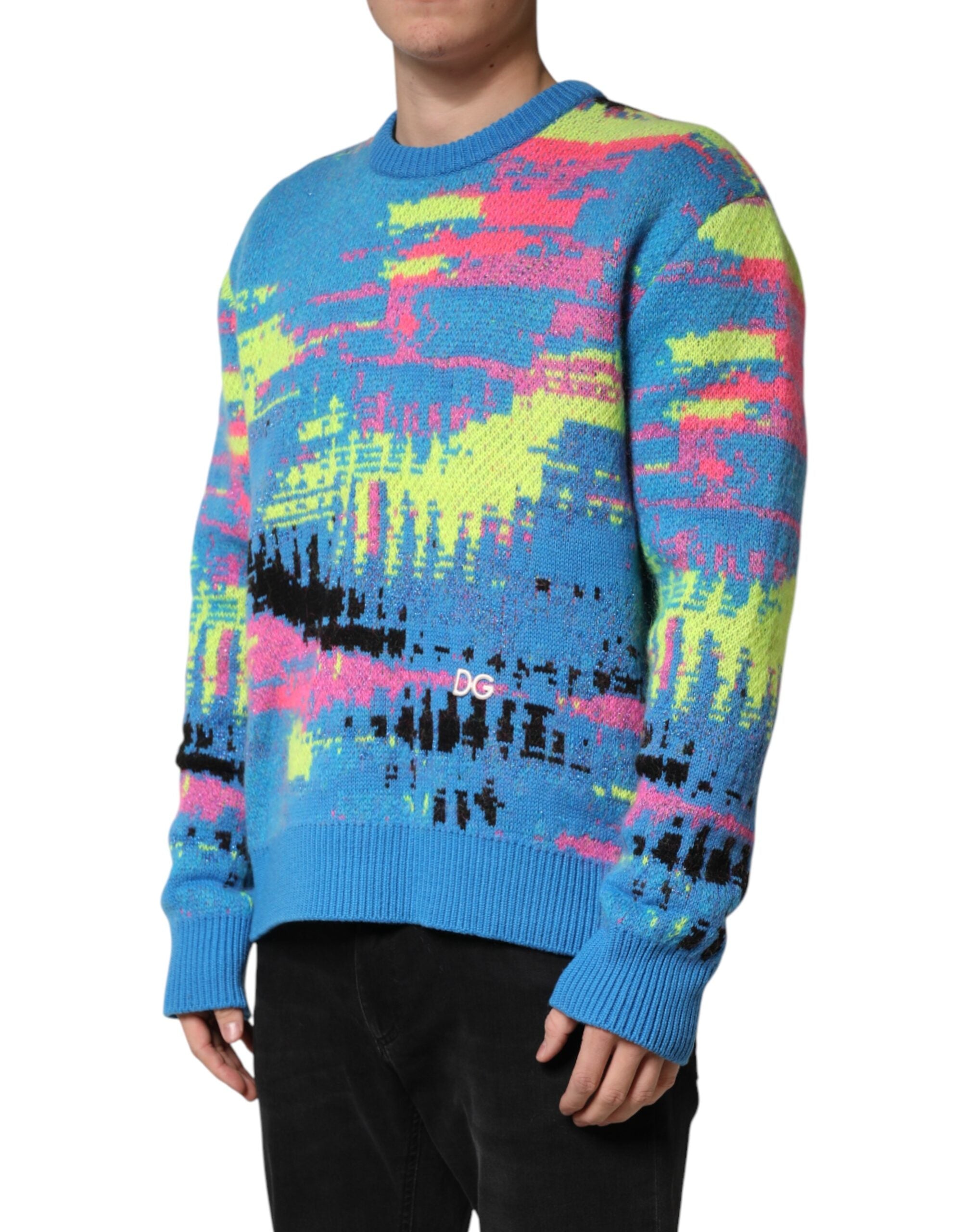 Multicolor Men Crew Neck Pullover Sweater - ventzia