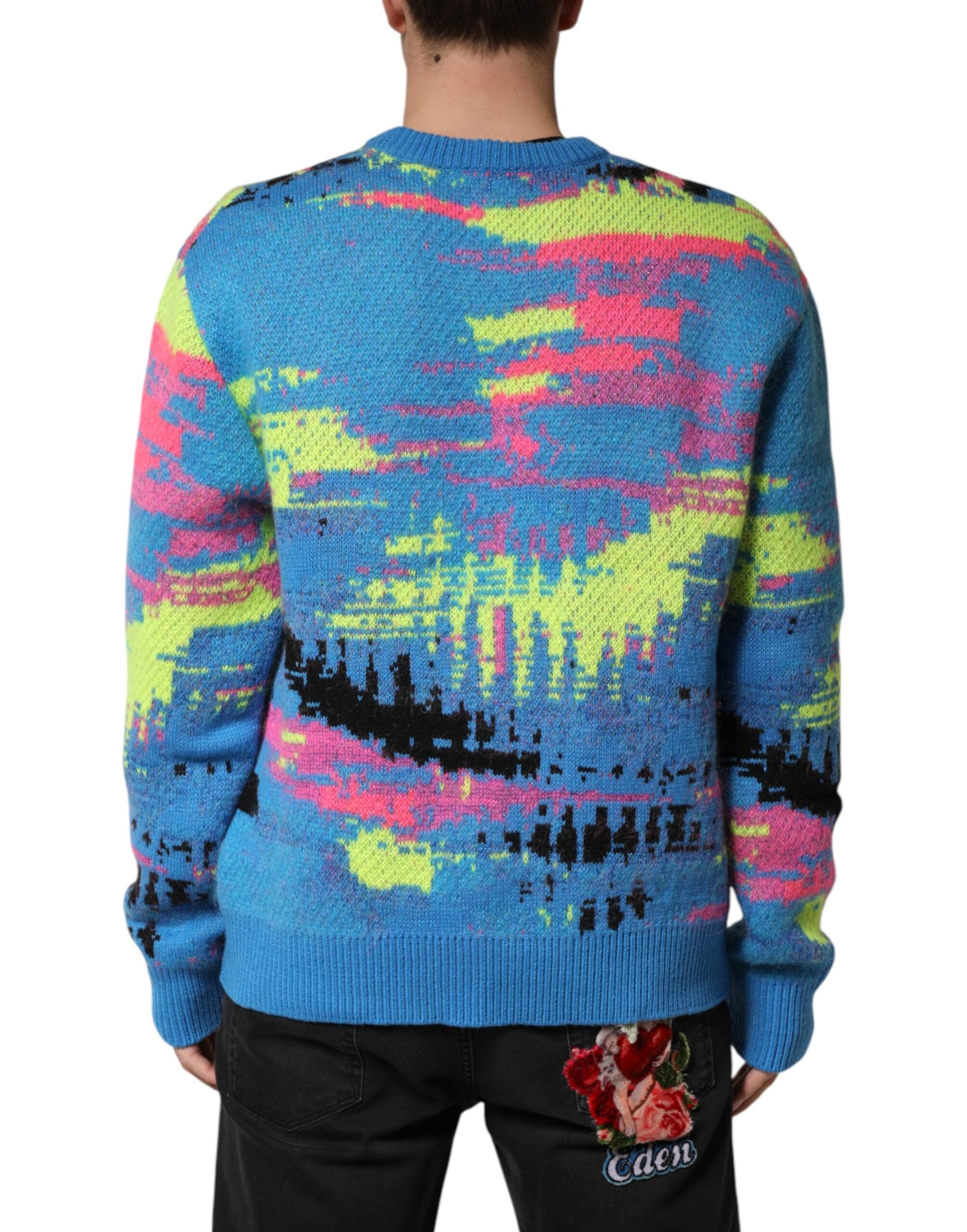 Multicolor Men Crew Neck Pullover Sweater - ventzia