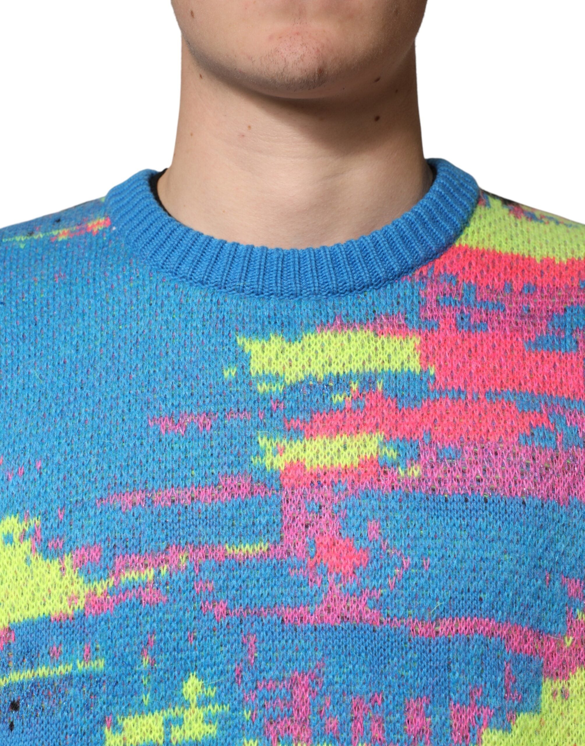 Multicolor Men Crew Neck Pullover Sweater - ventzia