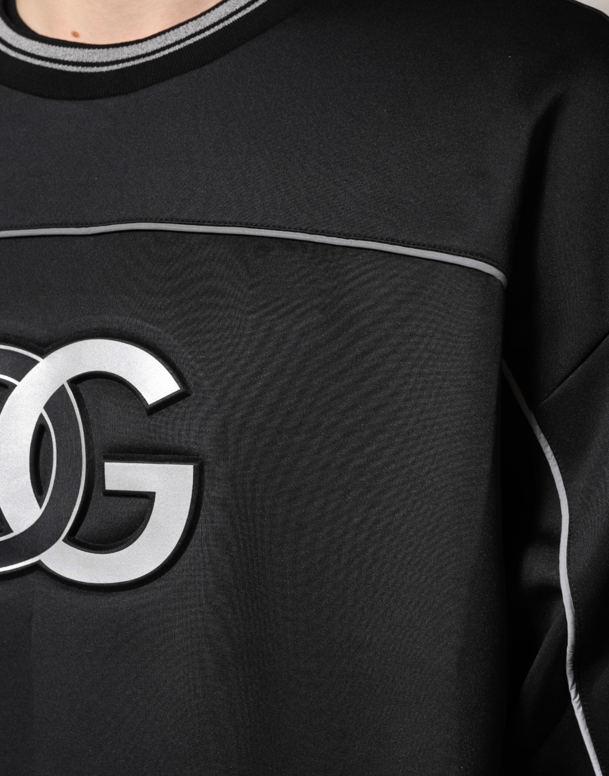 Black DG Logo Crew Neck Sweatshirt Sweater - ventzia