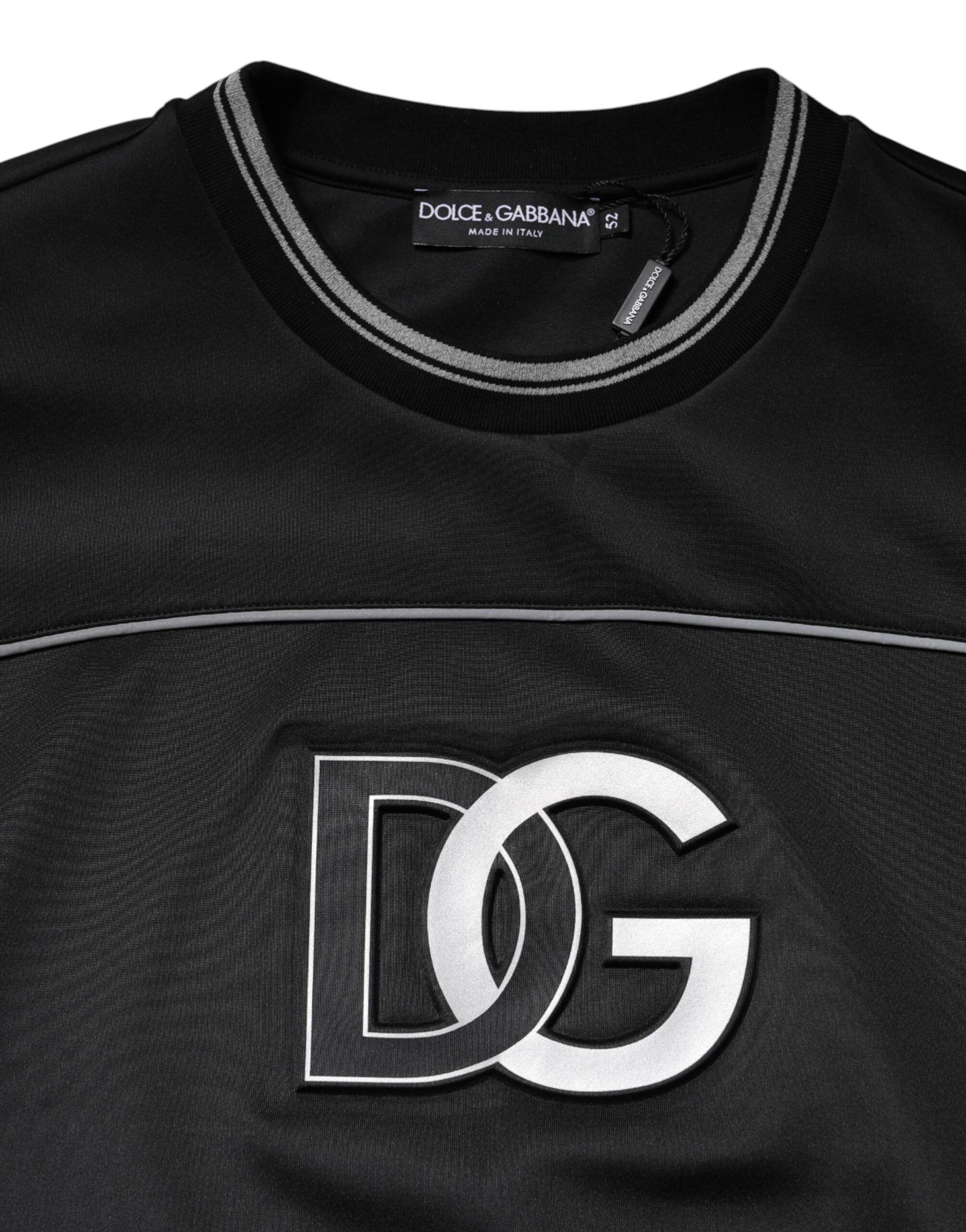 Black DG Logo Crew Neck Sweatshirt Sweater - ventzia