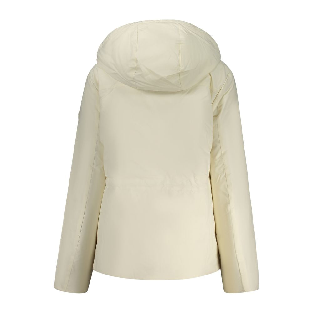 White Polyester Women Parka Jacket - ventzia