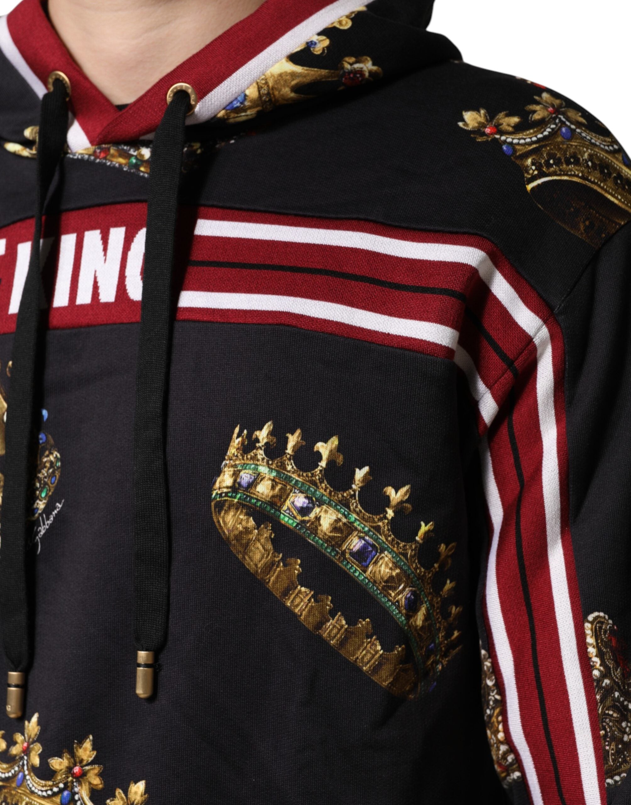 Black King Crown Hooded Sweatshirt Sweater - ventzia