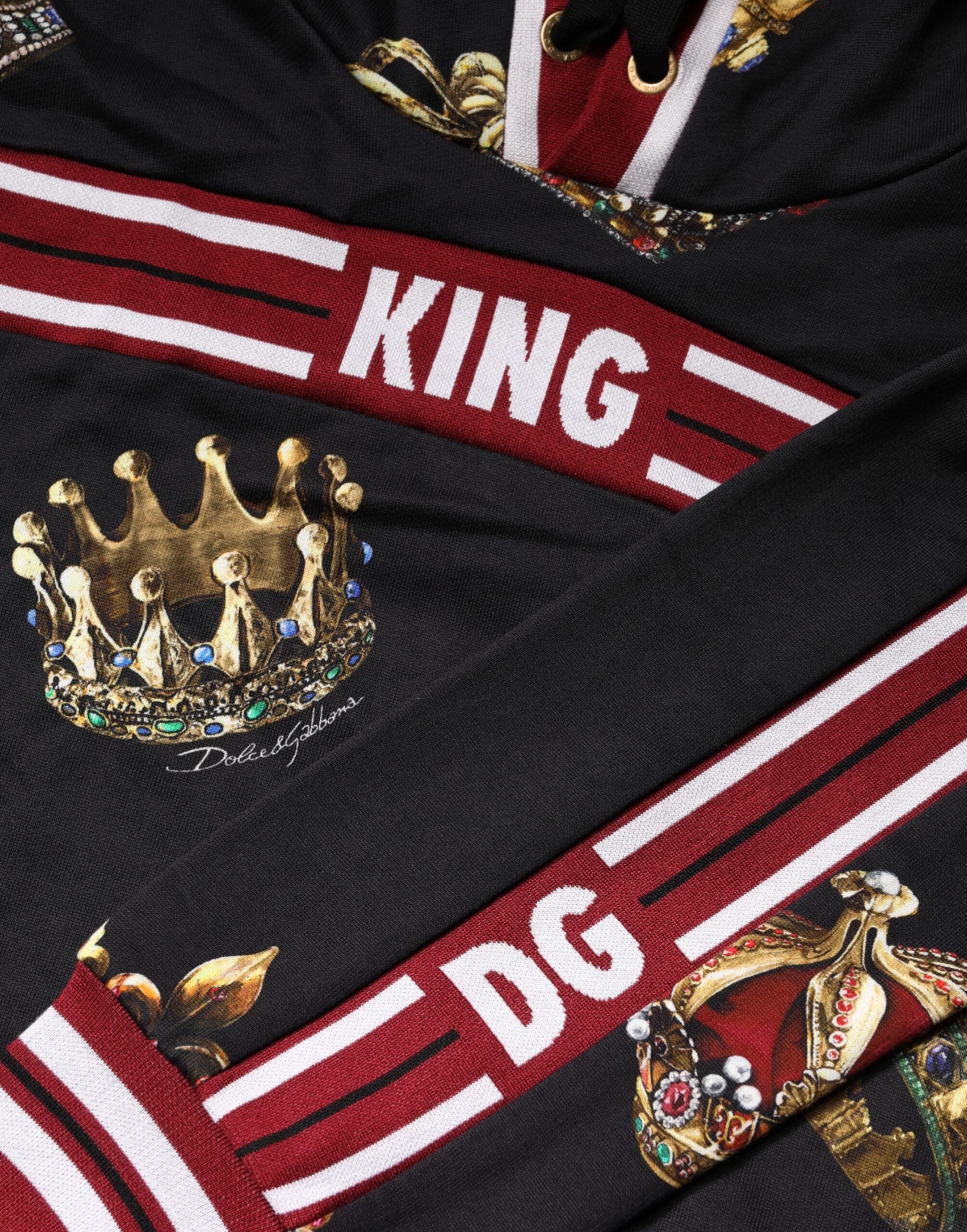 Black King Crown Hooded Sweatshirt Sweater - ventzia
