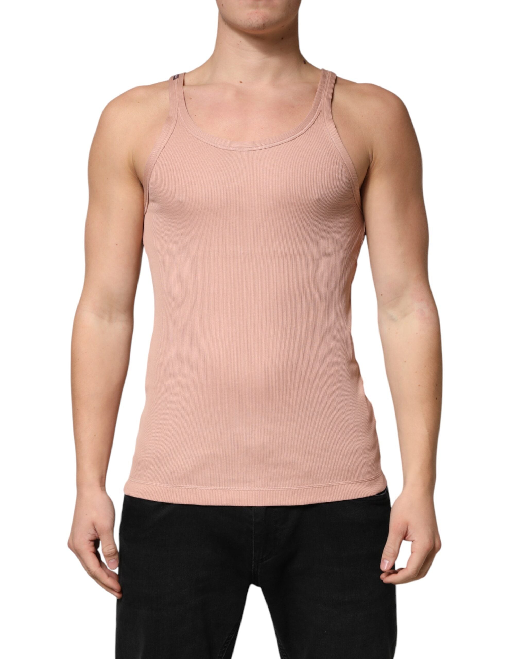 Pink Sleeveless Round Neck Tank Top  T-shirt - ventzia