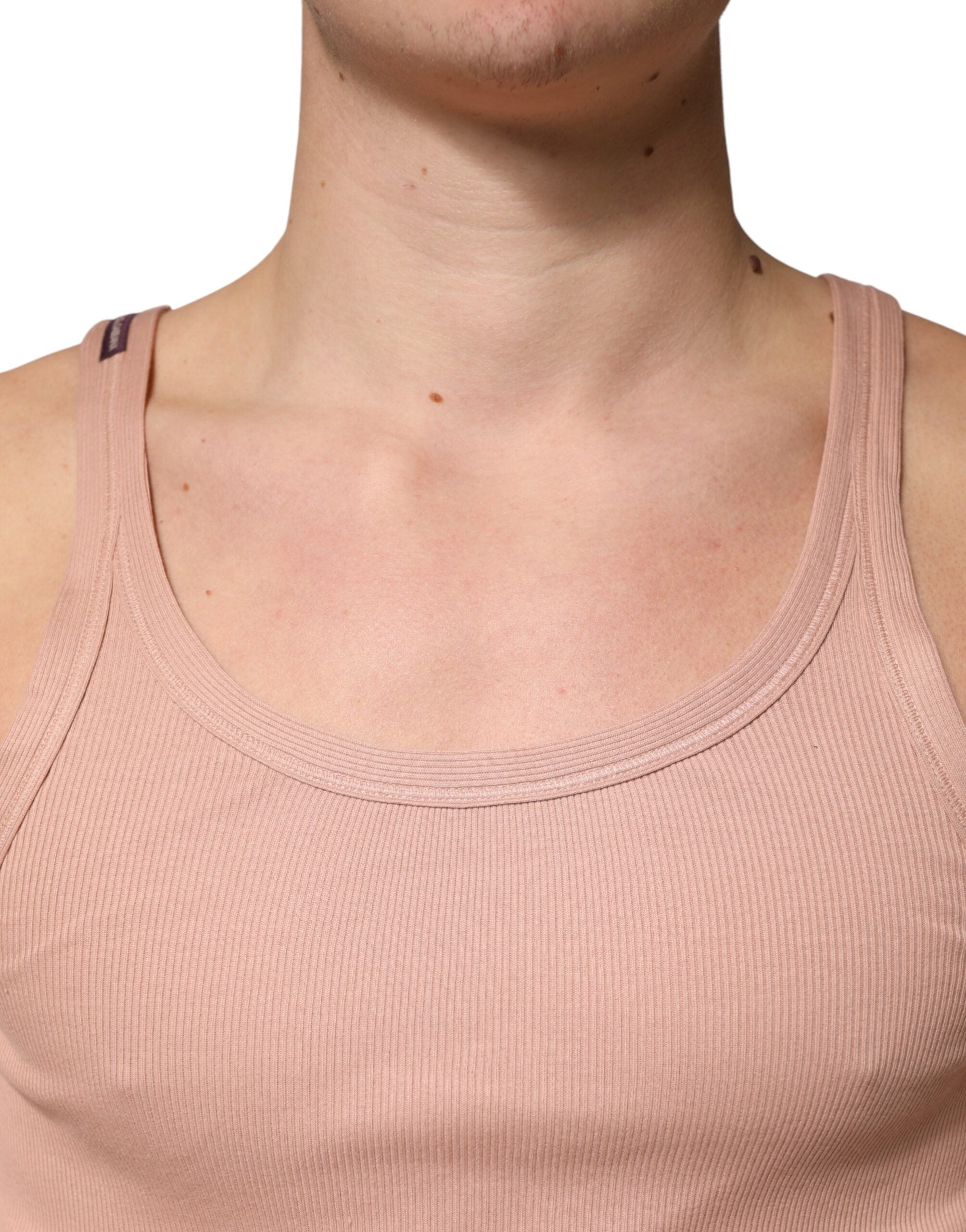 Pink Sleeveless Round Neck Tank Top  T-shirt - ventzia