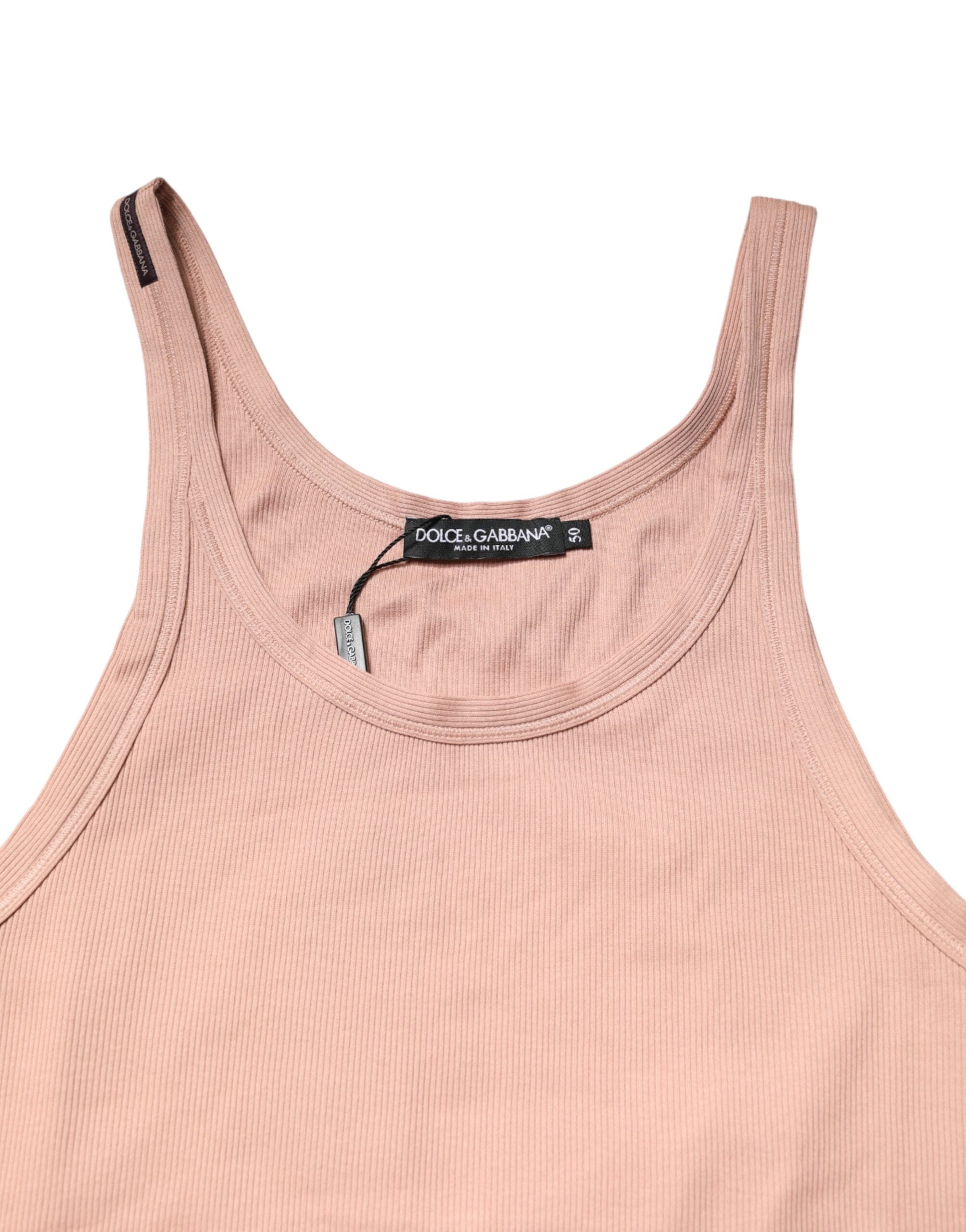 Pink Sleeveless Round Neck Tank Top  T-shirt - ventzia