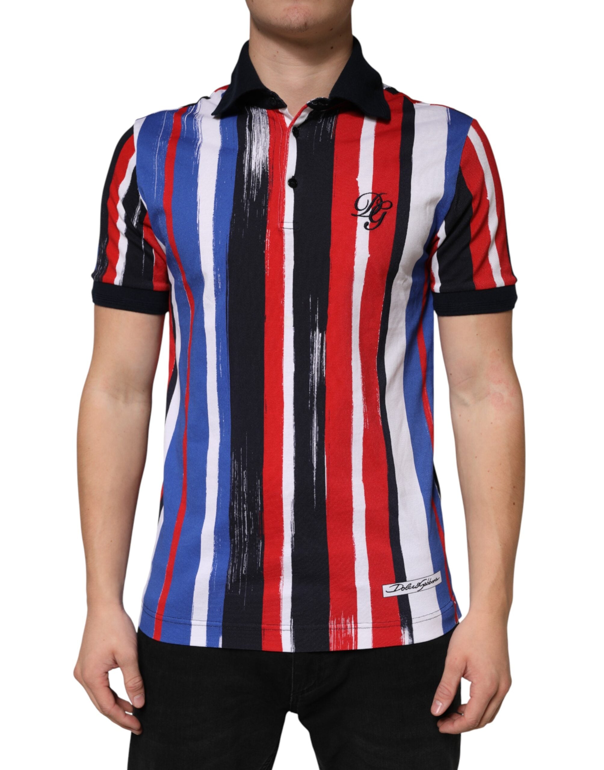 Multicolor Stripes Cotton Men Polo T-shirt - ventzia
