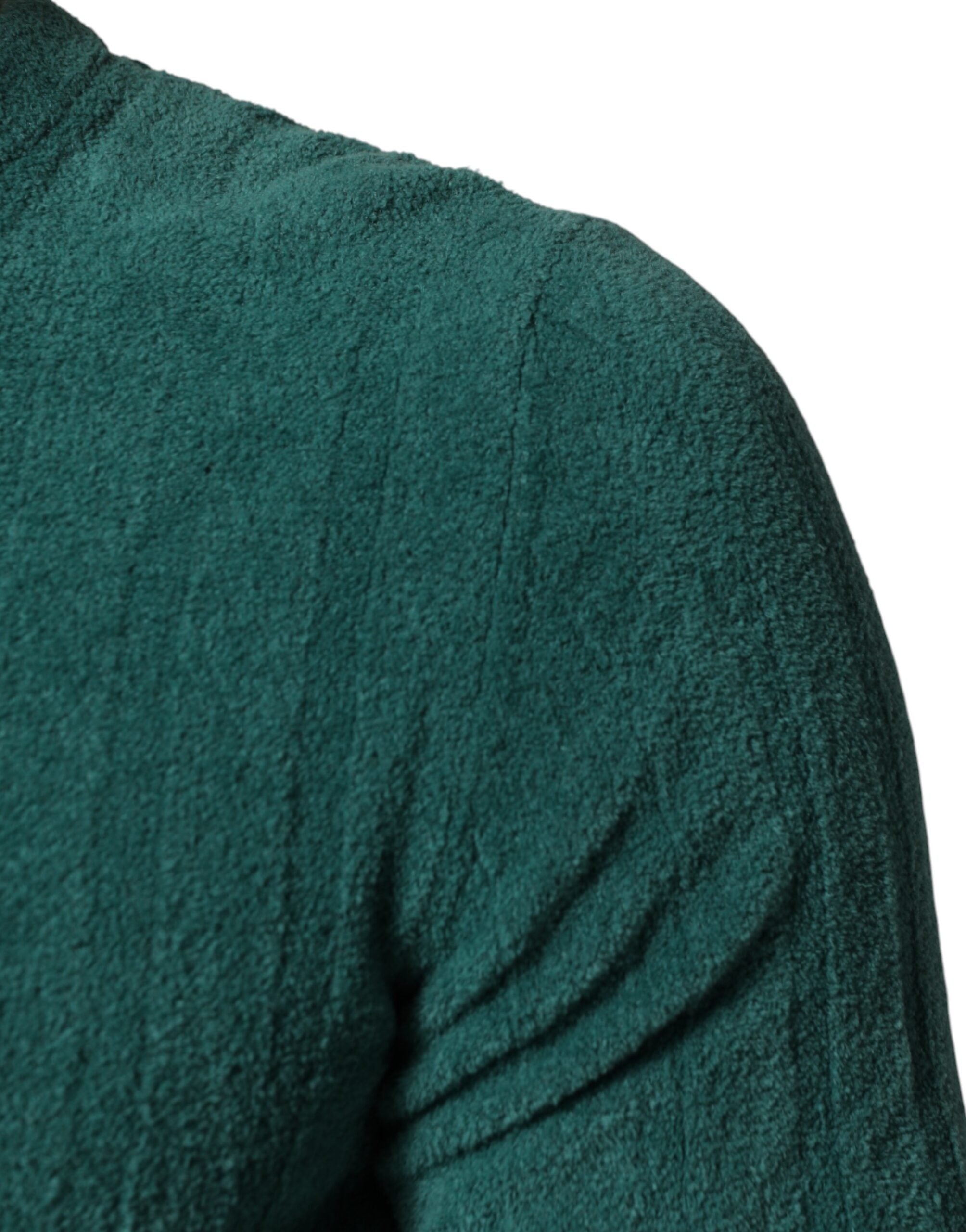 Dark Green Cotton Blend Men Crew Neck T-shirt - ventzia