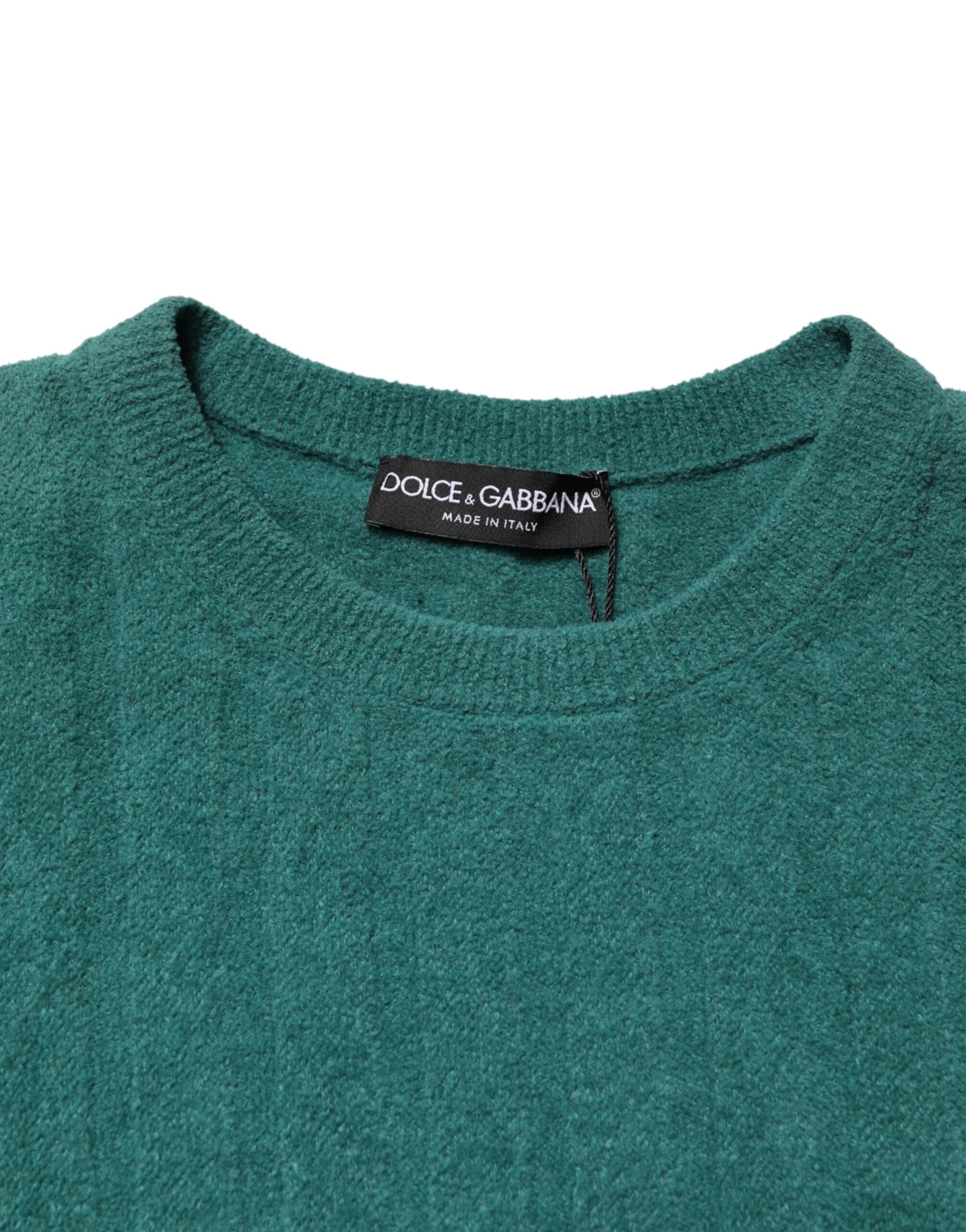 Dark Green Cotton Blend Men Crew Neck T-shirt - ventzia