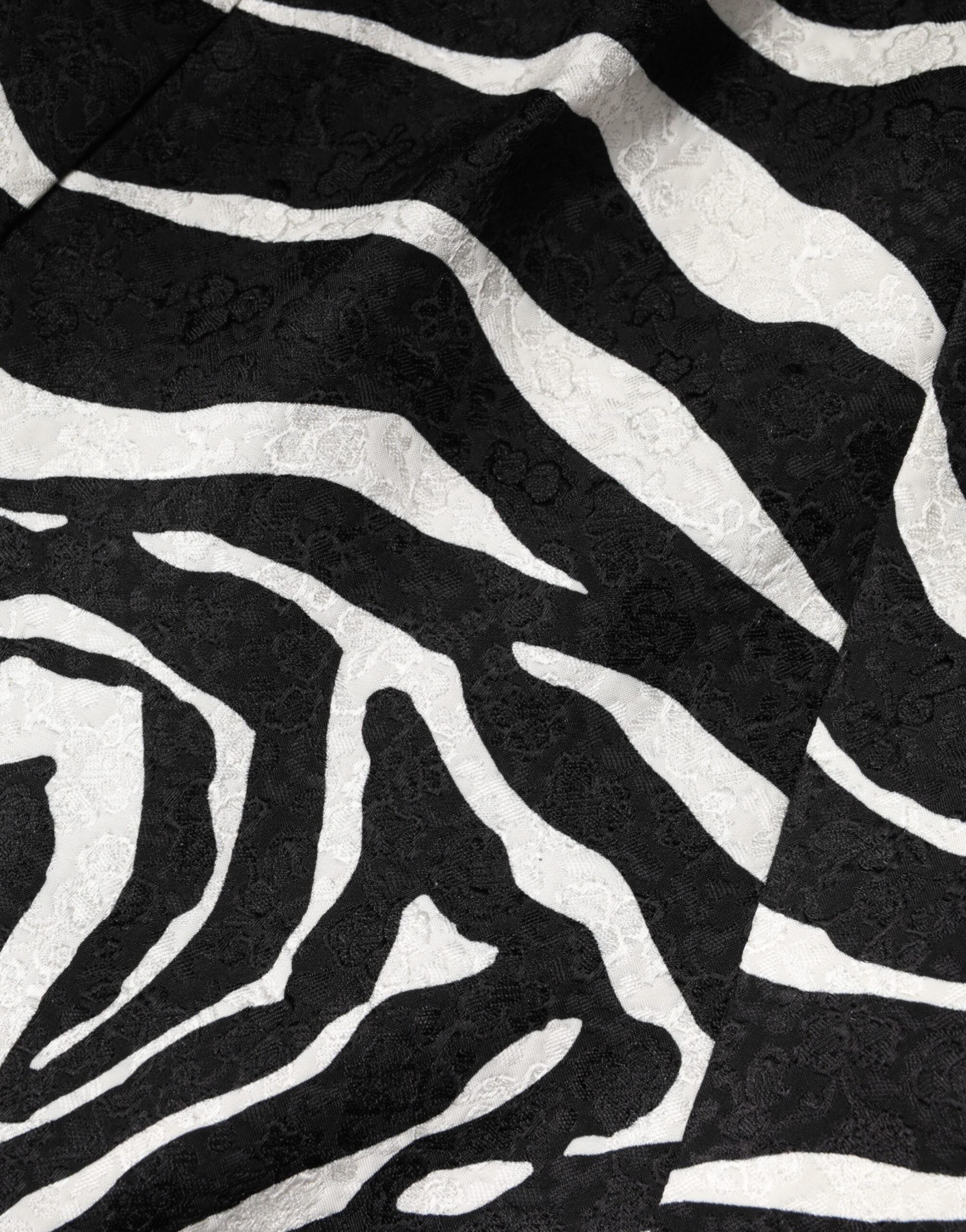 Black White Zebra Sleeveless A-line Dress - ventzia