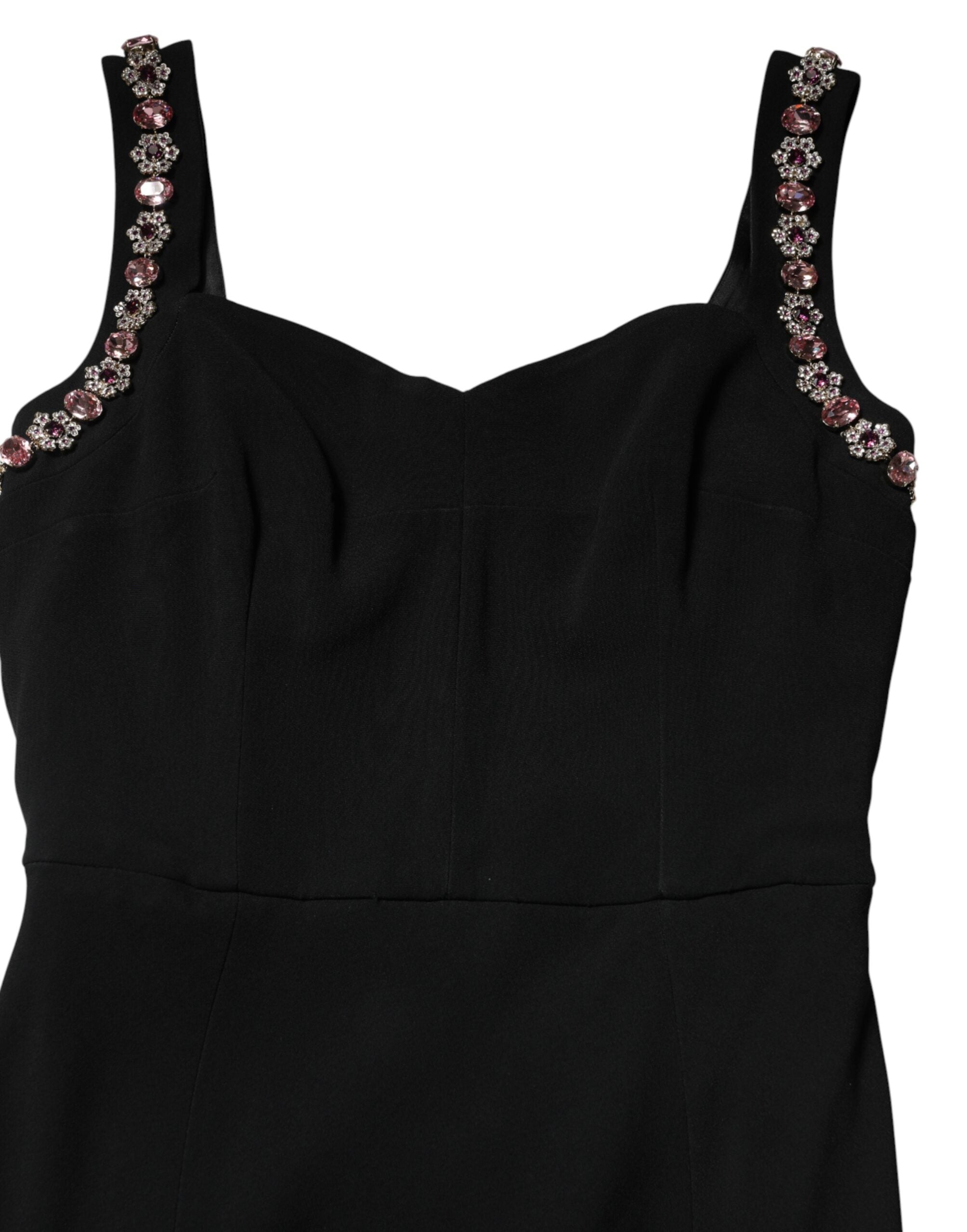 Black Embellished Bodycon Long Gown Dress - ventzia