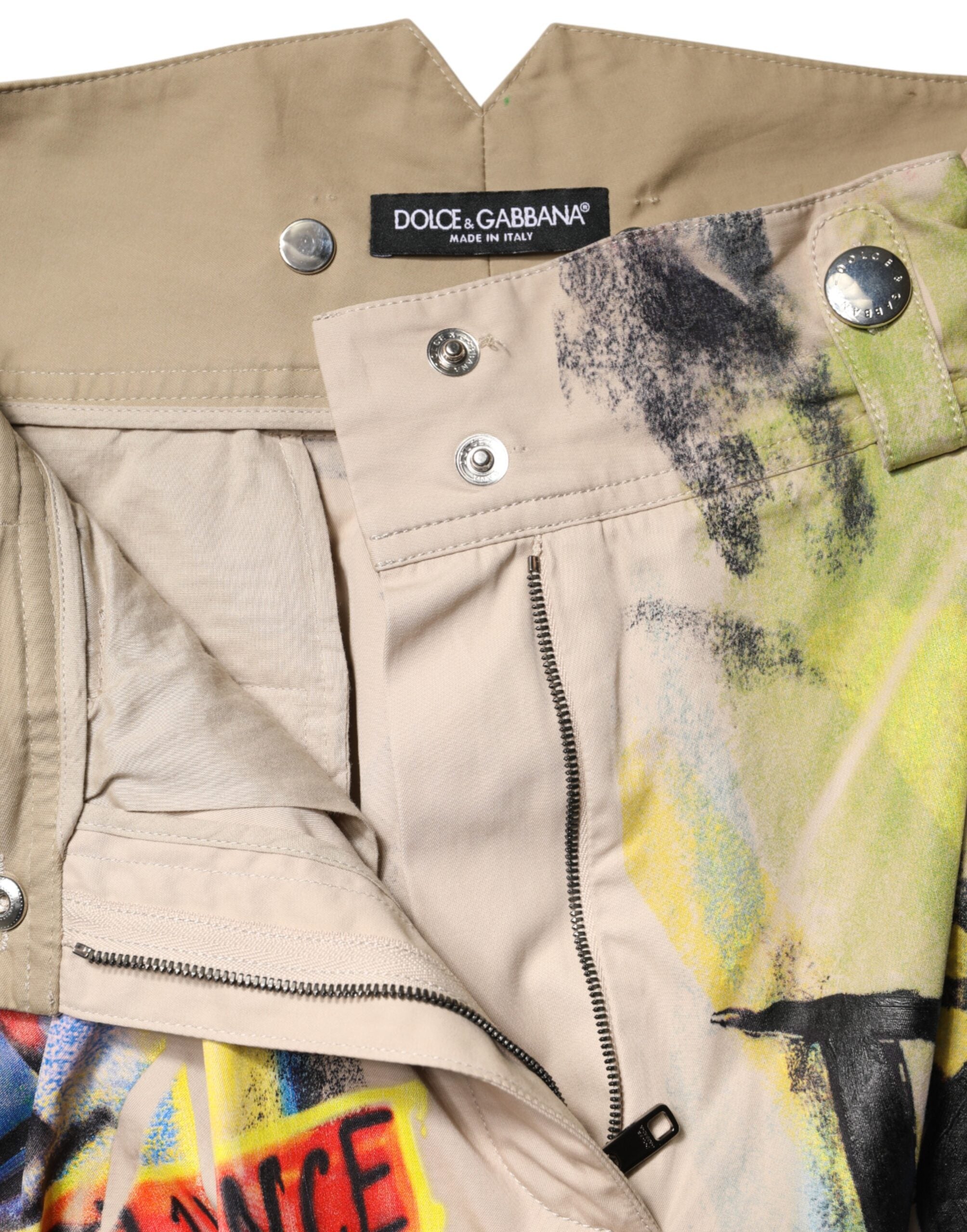 Multicolor Graffiti HighWaist Bermuda Shorts - ventzia
