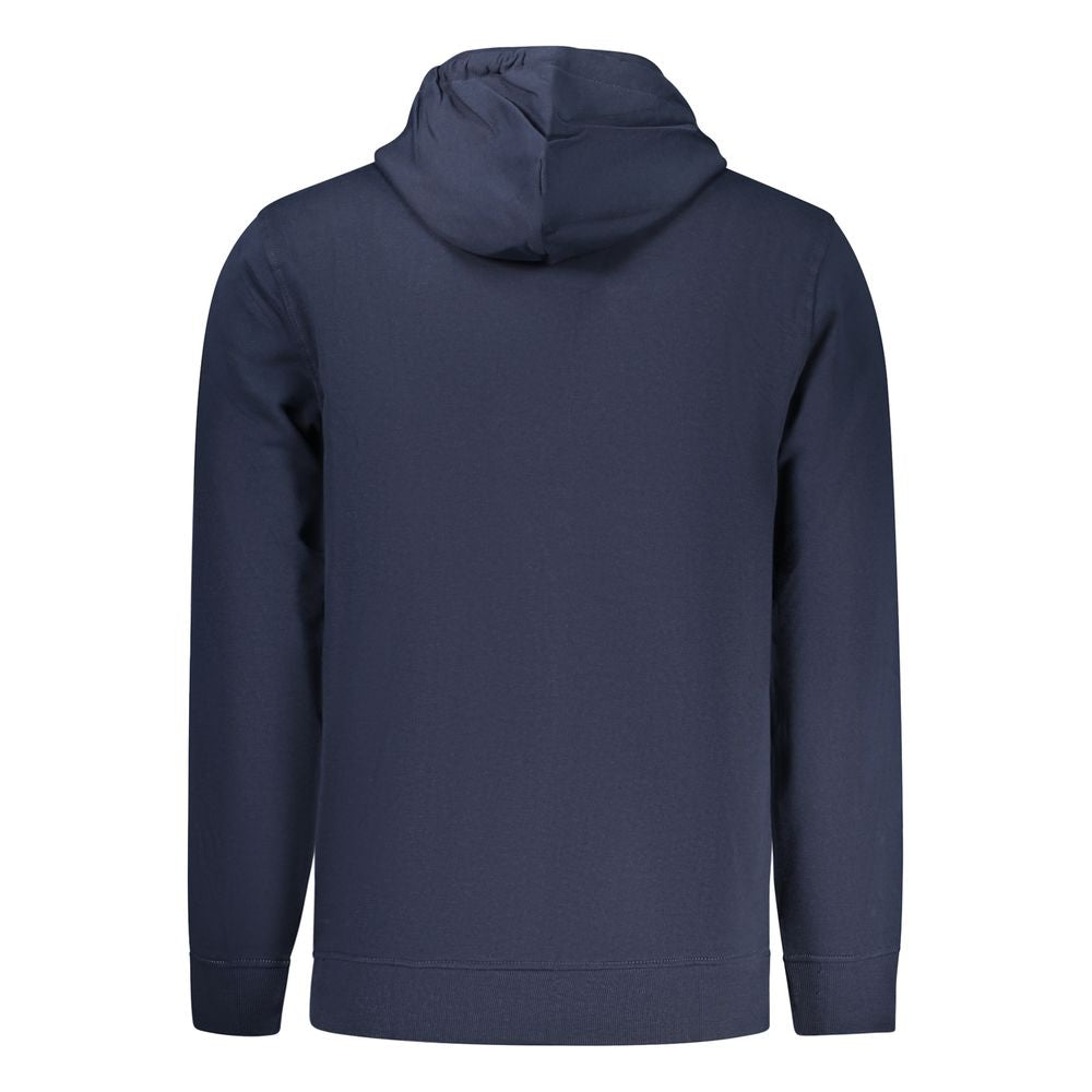 Blue Cotton Men Hoodie - ventzia