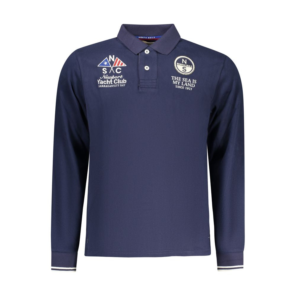 Blue Cotton Men Polo Shirt - ventzia