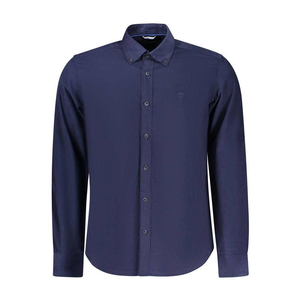 Blue Cotton Men Shirt - ventzia