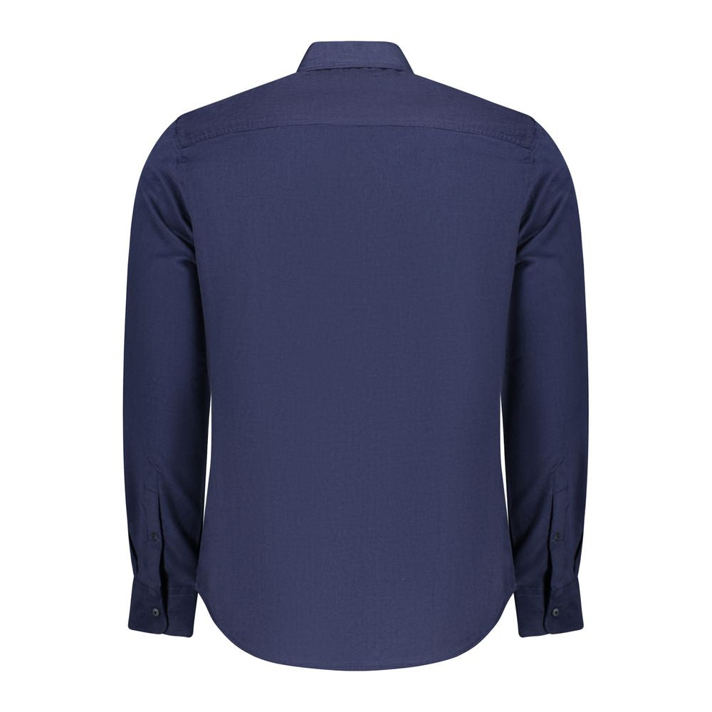 Blue Cotton Men Shirt - ventzia