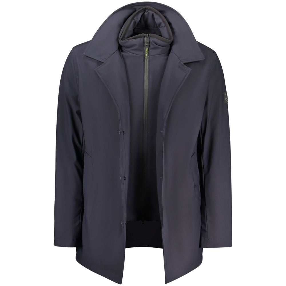 Blue Polyester Men's Jacket - ventzia