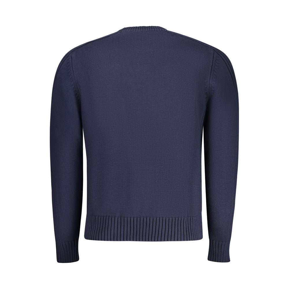 Blue Cotton Men Sweater - ventzia