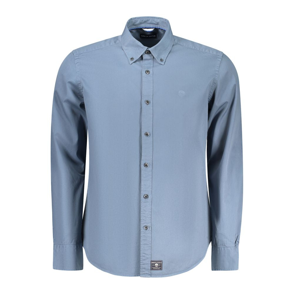 Blue Cotton Men Shirt - ventzia