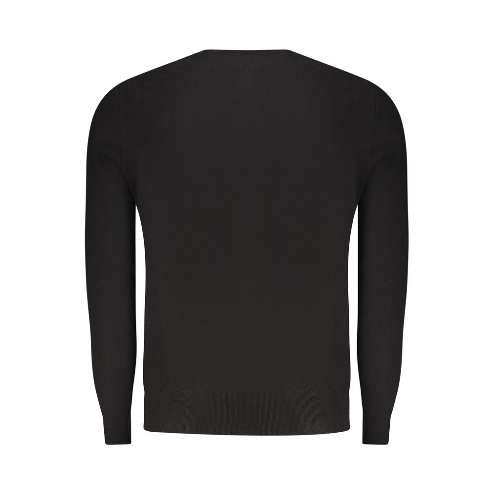 Black Viscosa Men Sweater - ventzia
