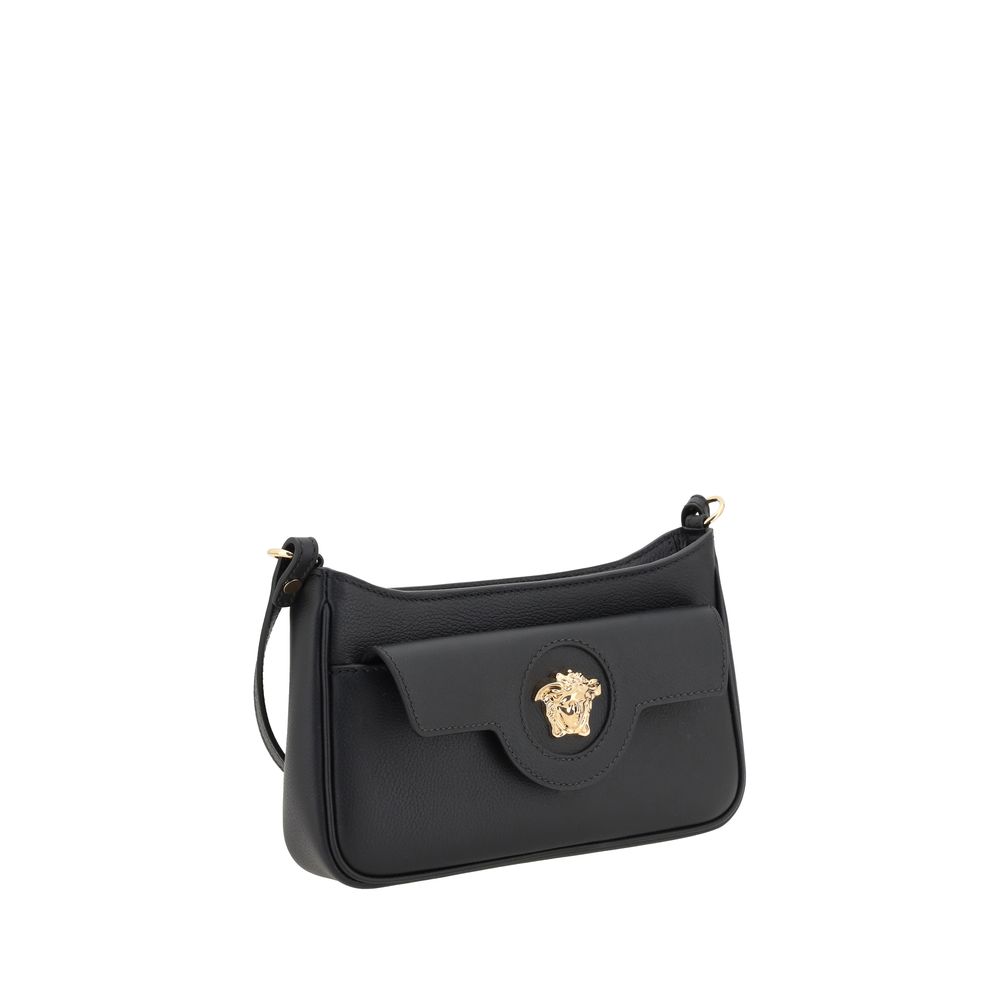 Black Calf Leather Bos Taurus Shoulder Bag - ventzia