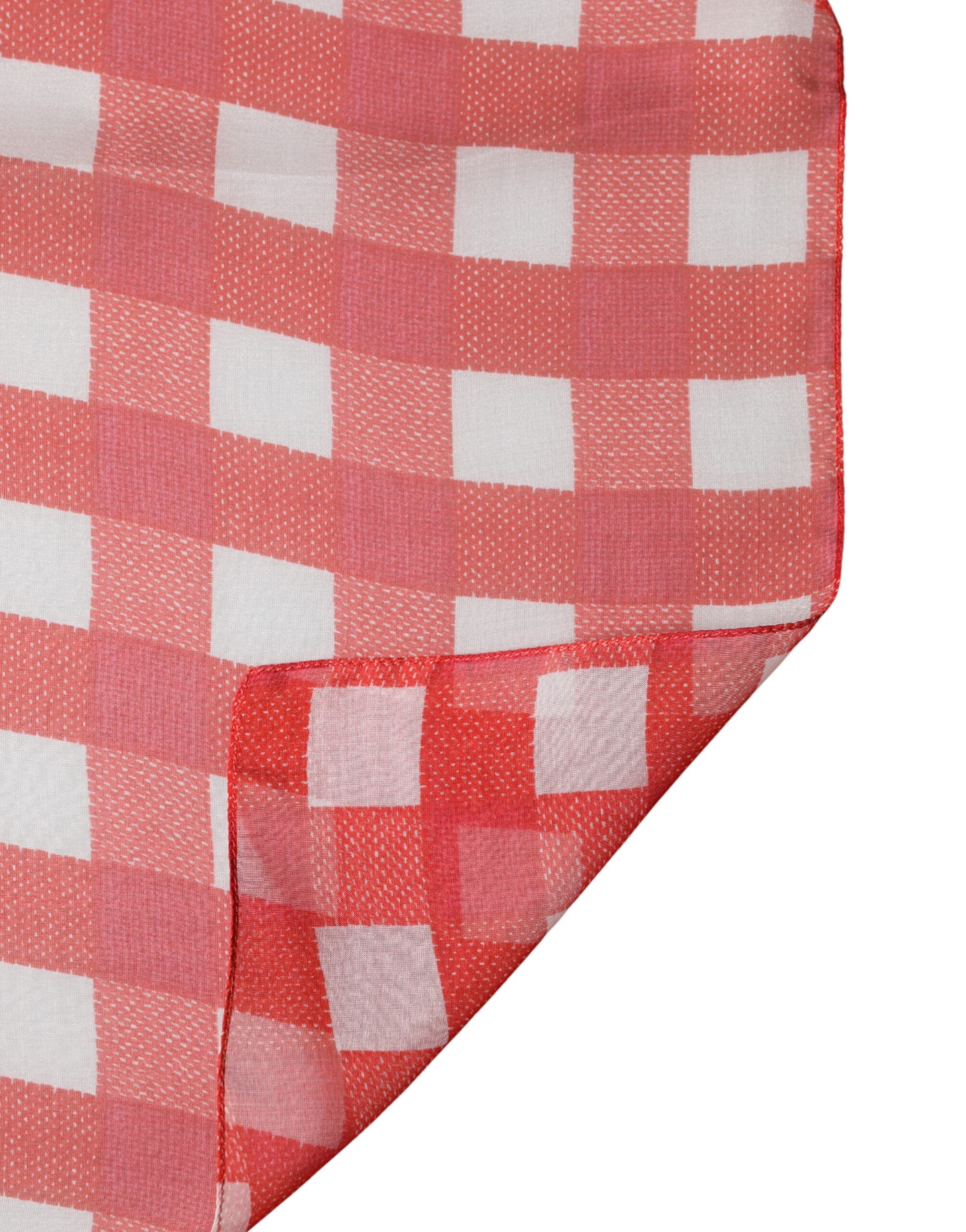 Red Checkered Stole Neck Wrap Shawl Scarf - ventzia