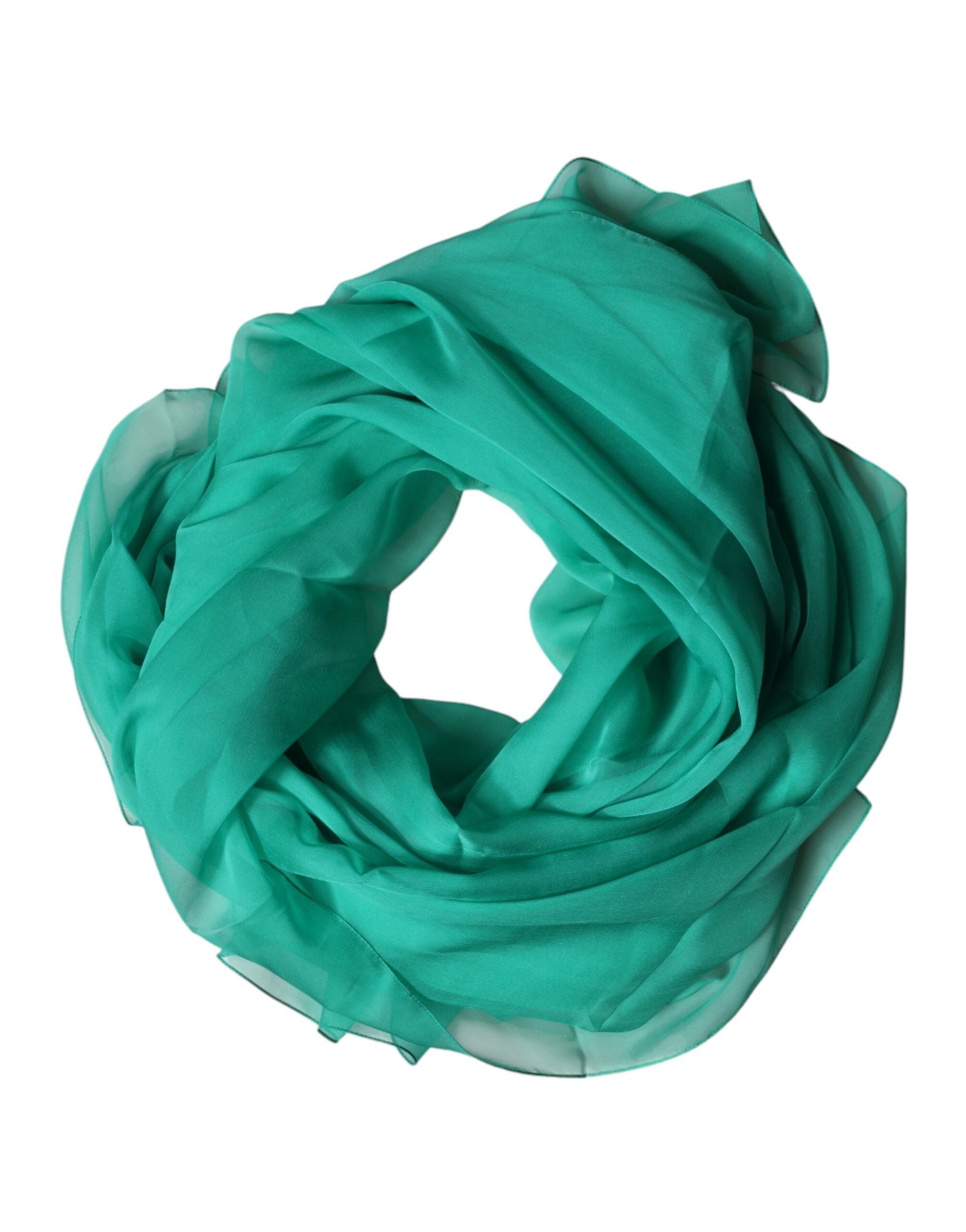 Green Stole Silk Neck Wrap Shawl Scarf - ventzia