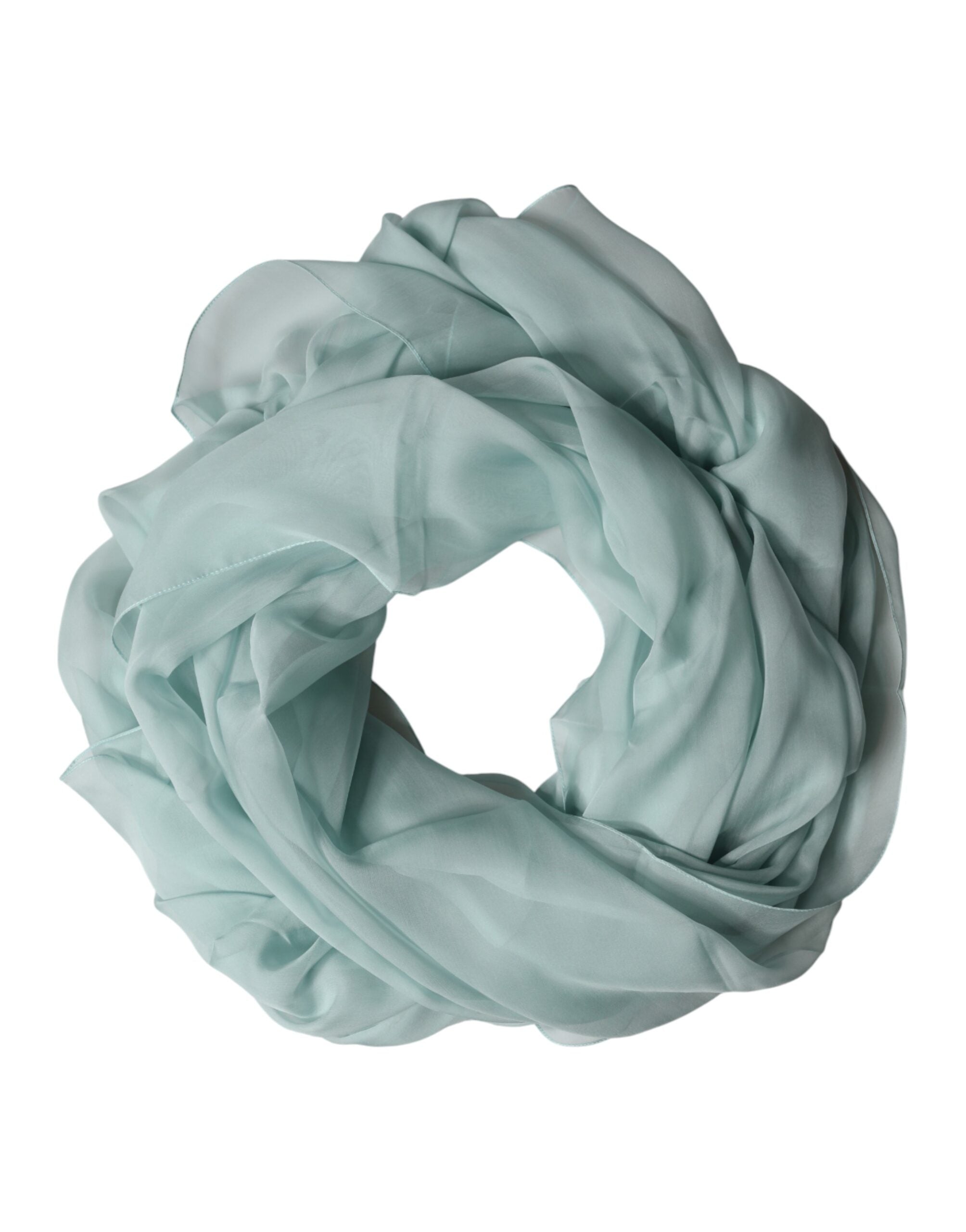 Light Teal Silk Stole Neck Wrap Shawl  Scarf - ventzia