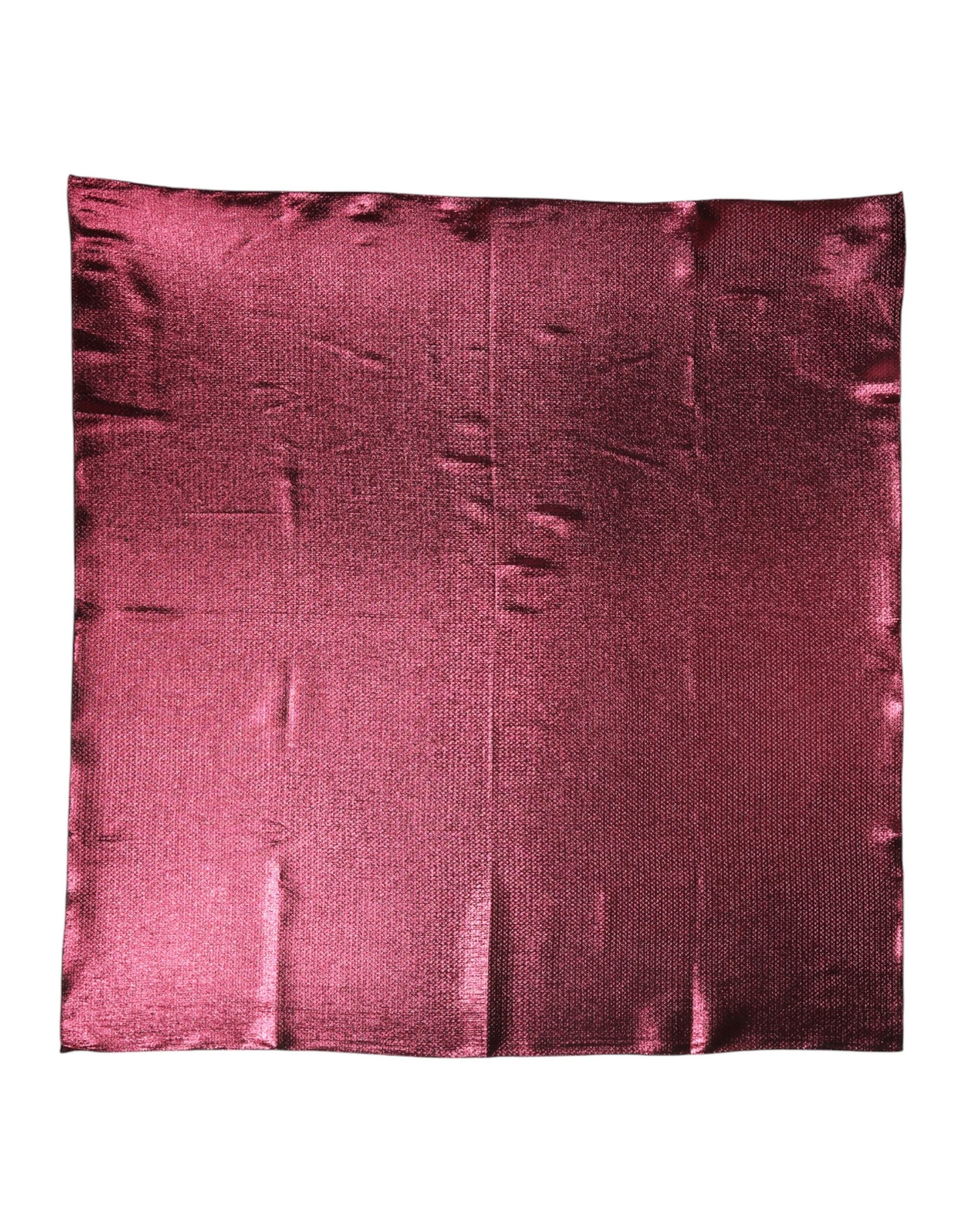 Metallic Pink Silk Square Foulard Scarf - ventzia
