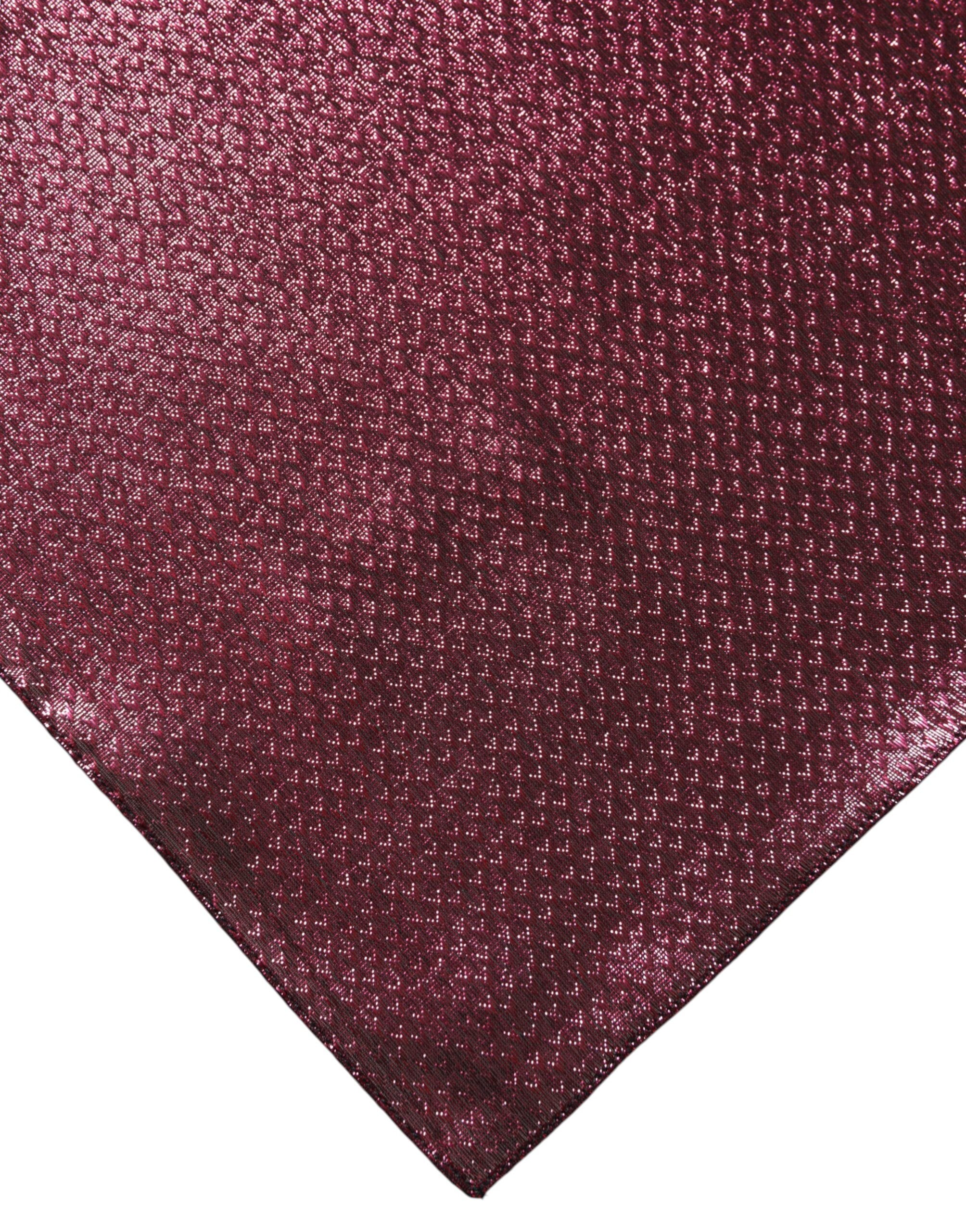 Metallic Pink Silk Square Foulard Scarf - ventzia