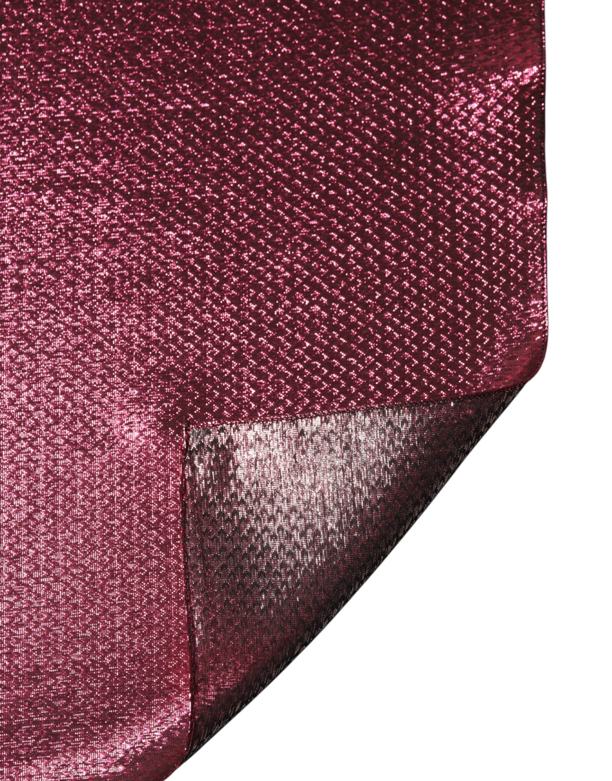 Metallic Pink Silk Square Foulard Scarf - ventzia