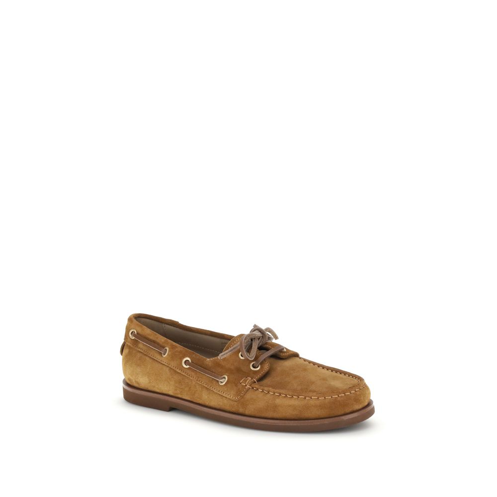 Brown Calf Leather Bos Taurus Slip-On Loafers - ventzia