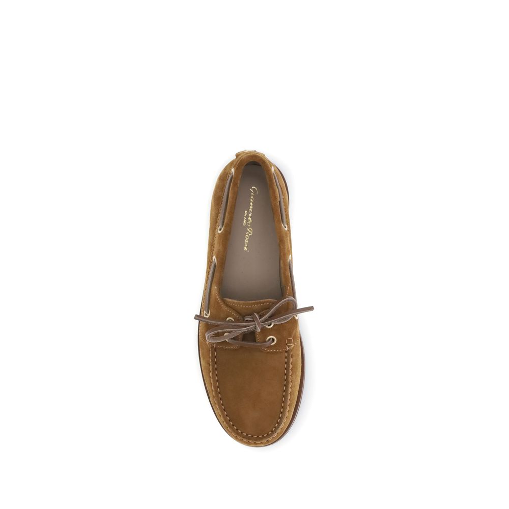 Brown Calf Leather Bos Taurus Slip-On Loafers - ventzia