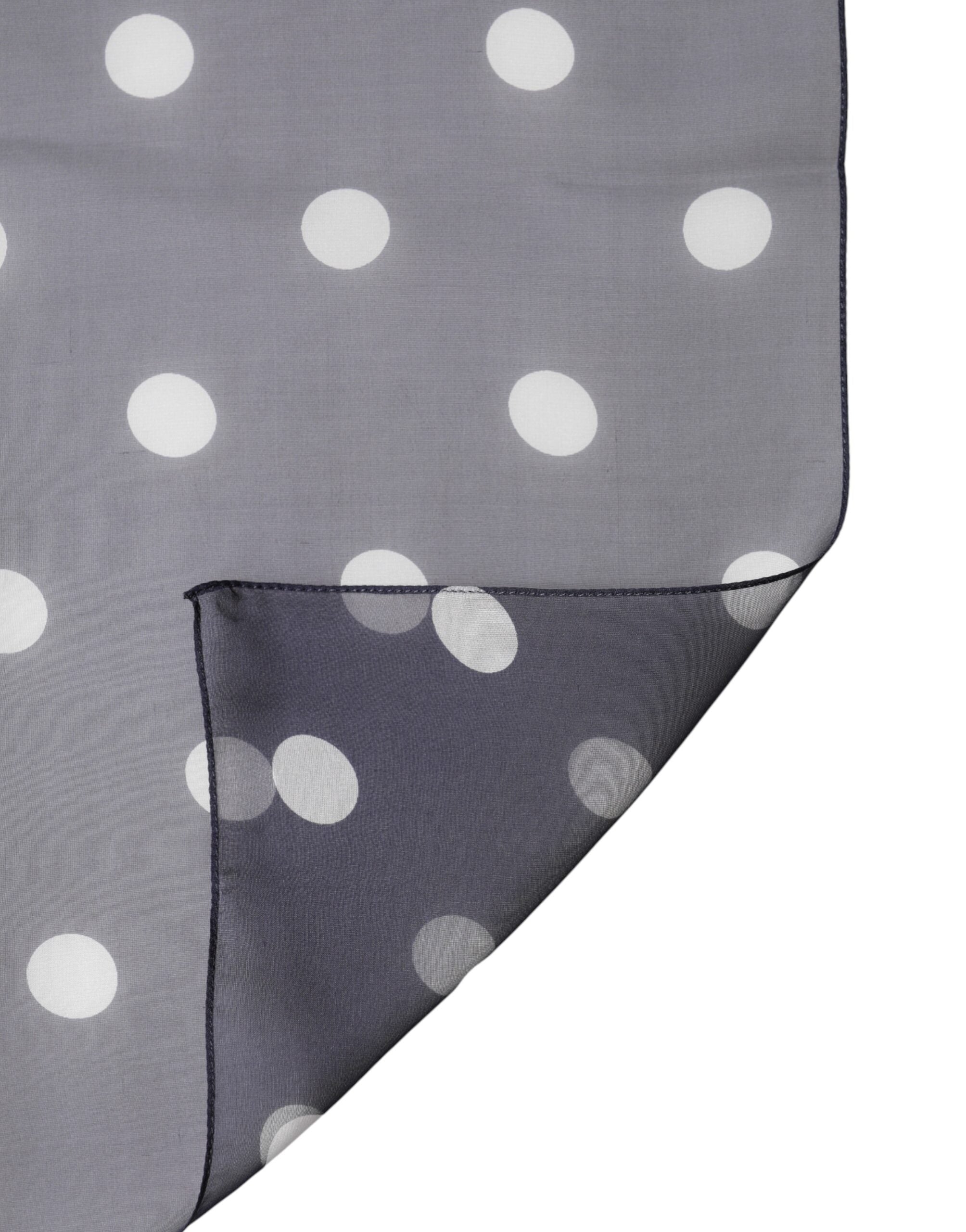 Blue Polka Dot Silk Square Foulard 91.5cm x 89.5cm Scarf - ventzia