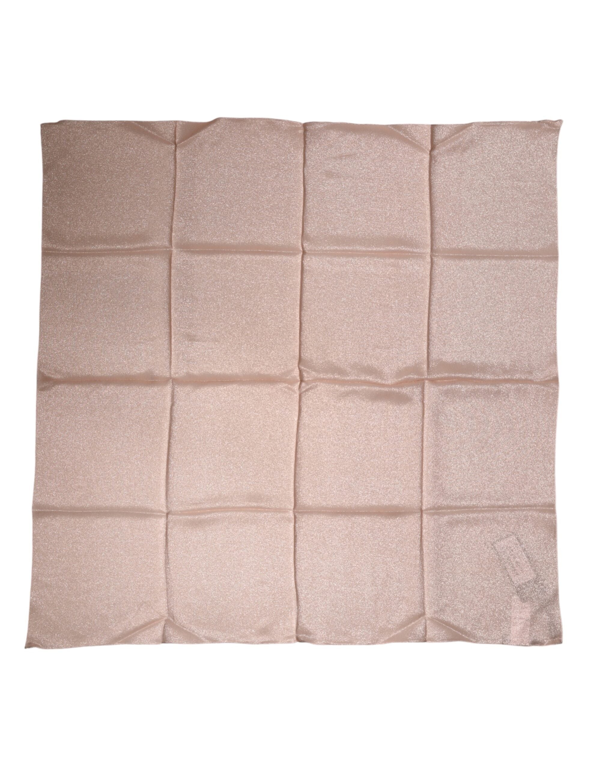 Light Pink Silk Blend Square Foulard 87.5cm x86.5cm Scarf - ventzia