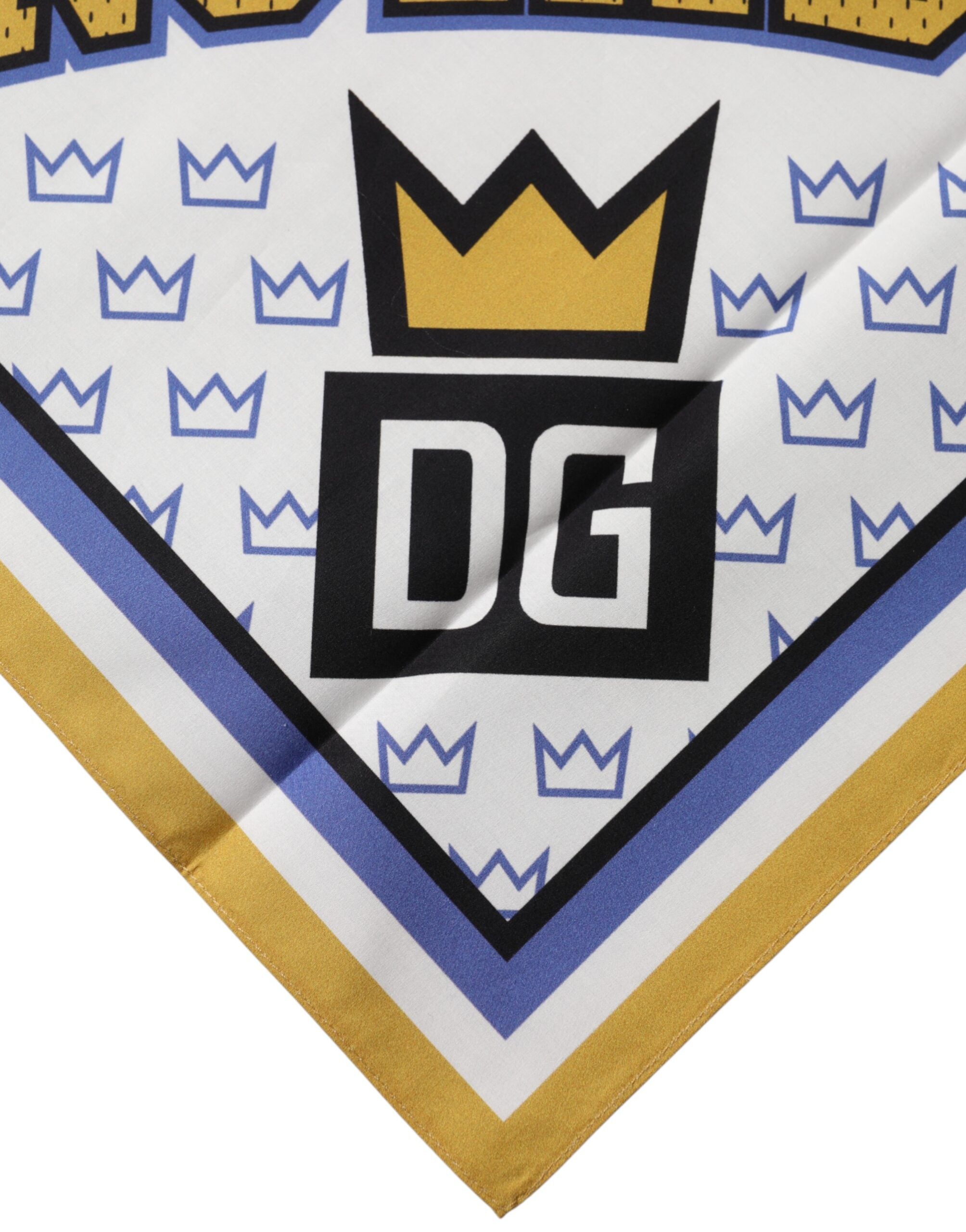 Multicolor DG Royals Square Foulard Men 50cm x 50cm Scarf - ventzia