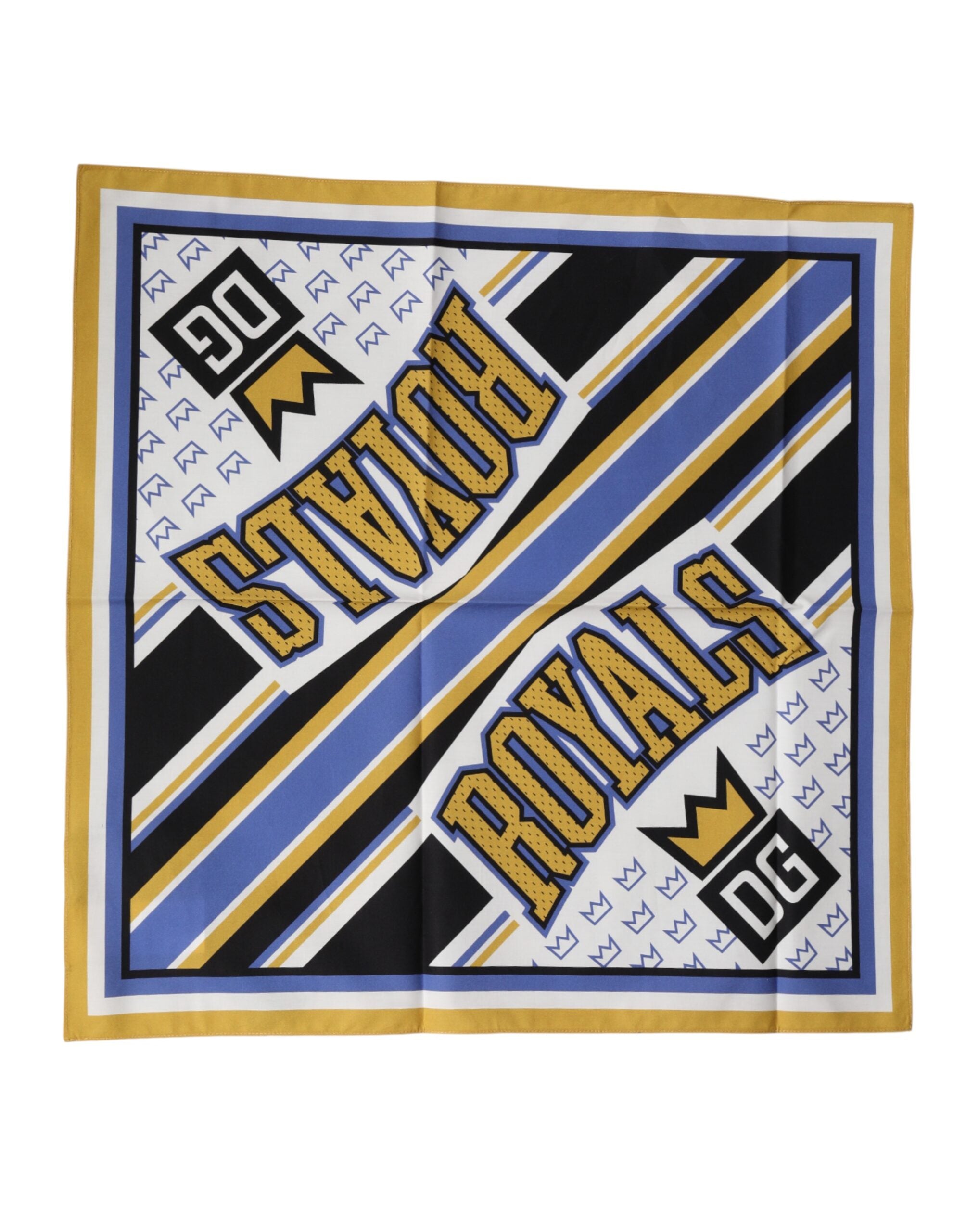 Multicolor DG Royals Square Foulard Men 50cm x 50cm Scarf - ventzia
