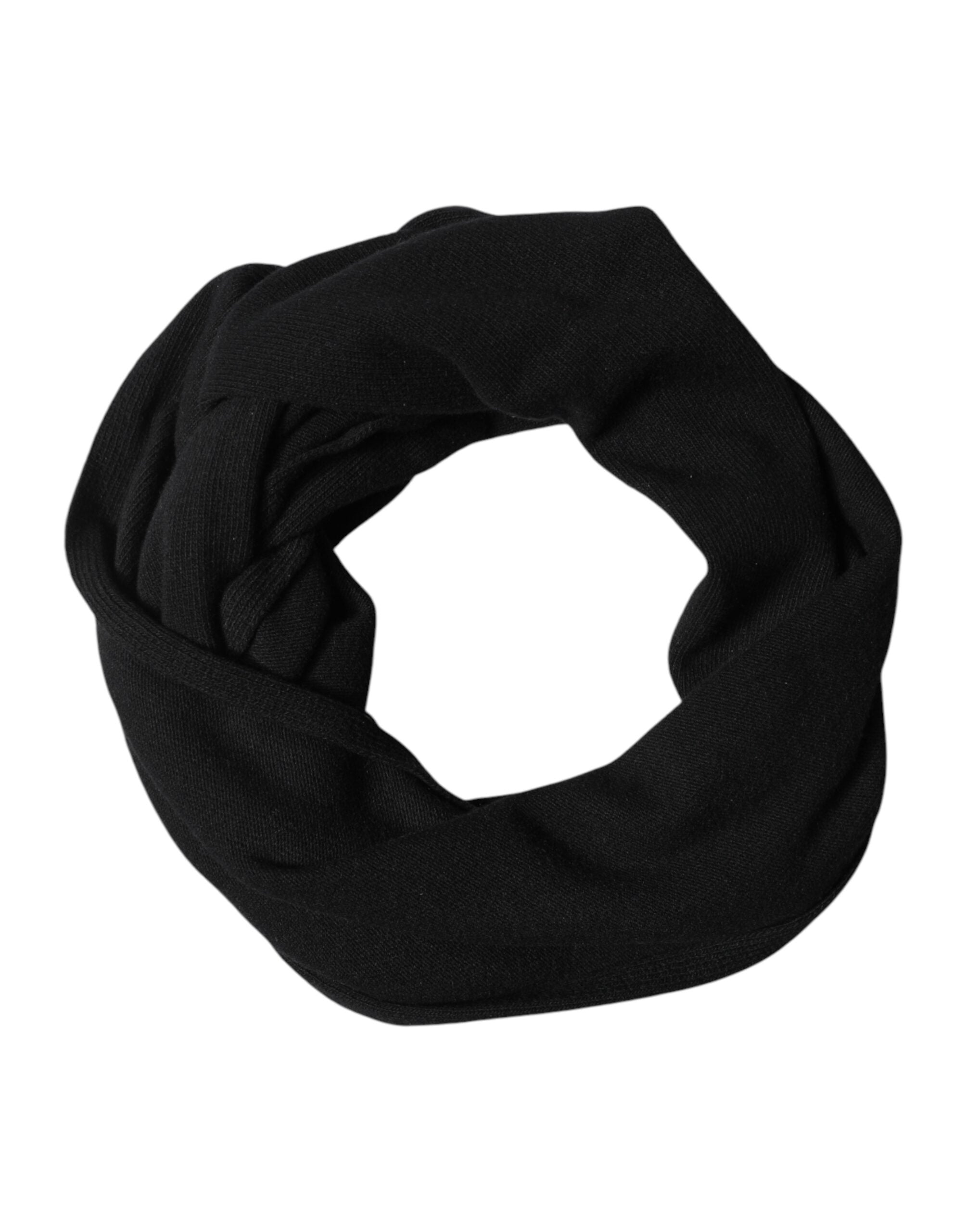 Black Wool Knit Neck Wrap Shawl Men Scarf - ventzia