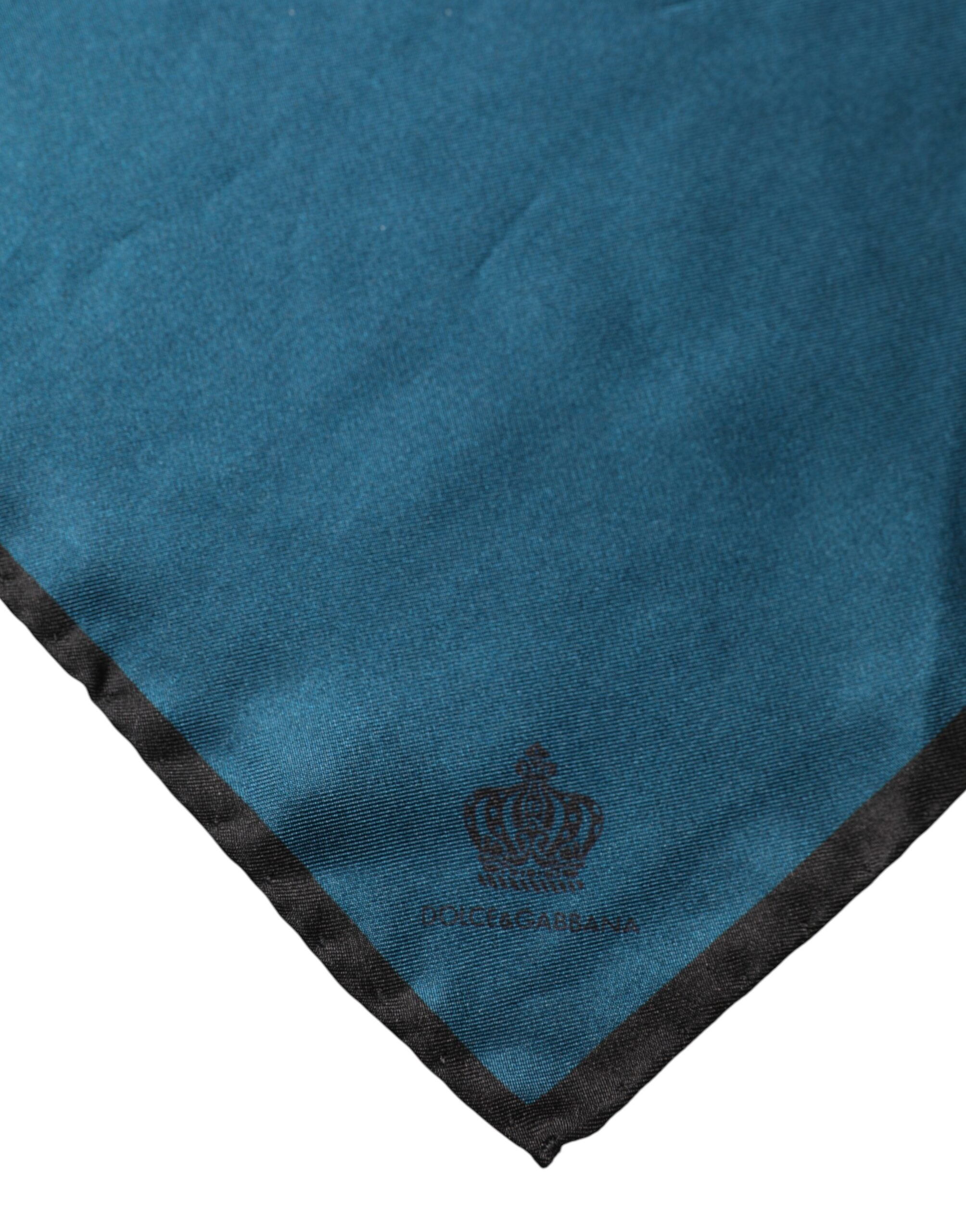 Blue Silk Square Pocket Handkerchief Scarf - ventzia