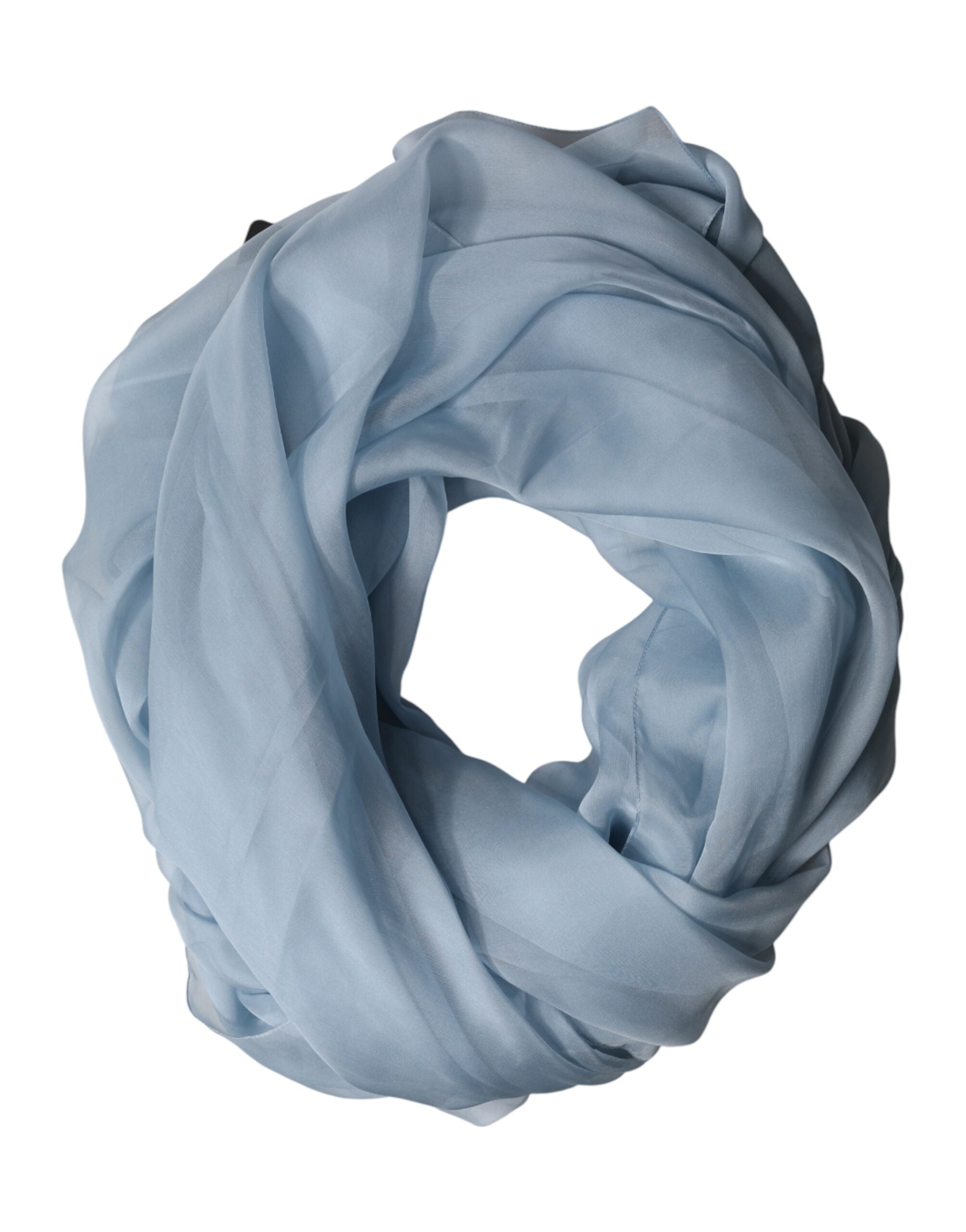 Light Blue Silk Stole Neck Wrap Shawl 200cm x 130cm Scarf - ventzia