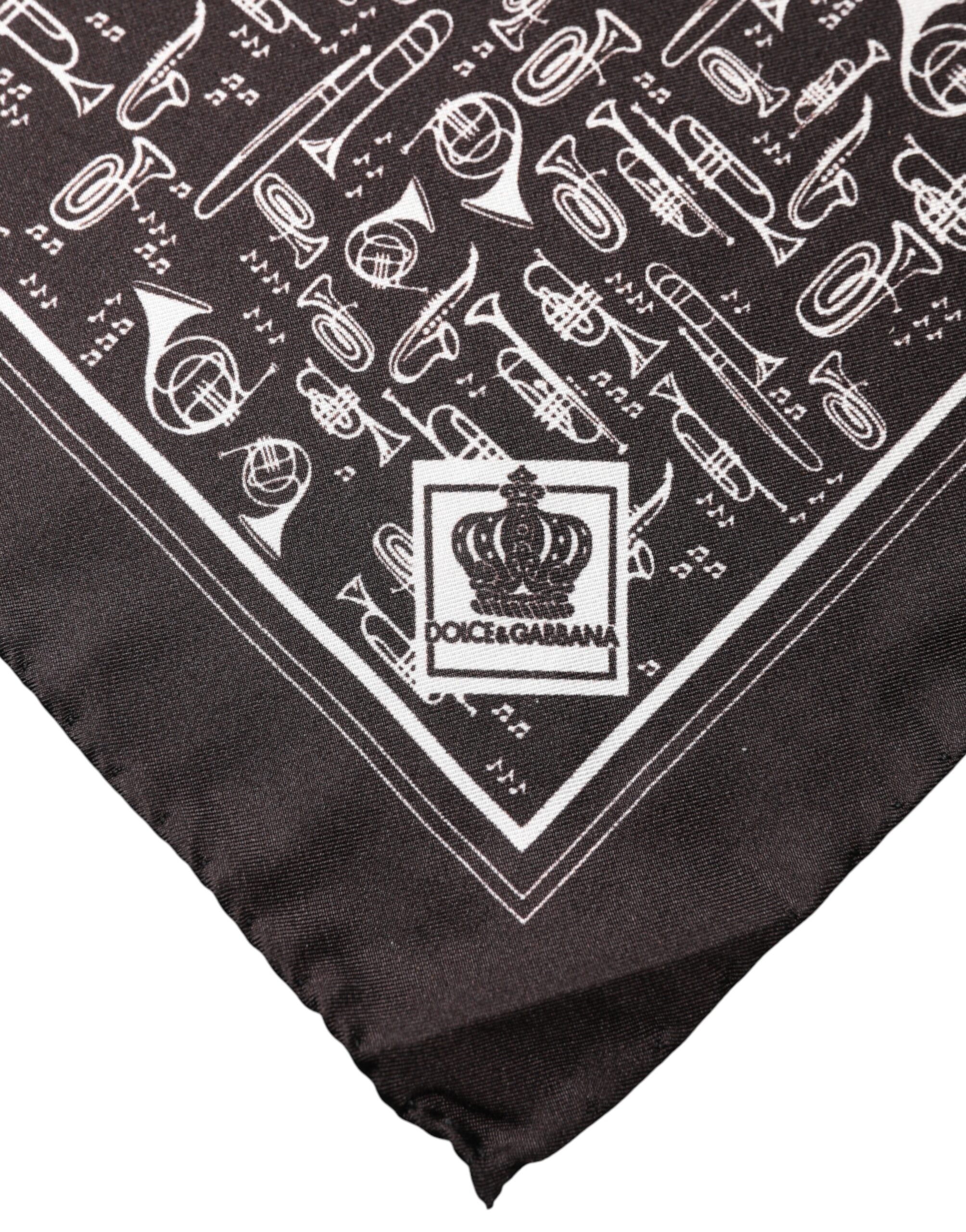 Brown Jazz Club Square Handkerchief Men 32cm x 31cm Scarf - ventzia