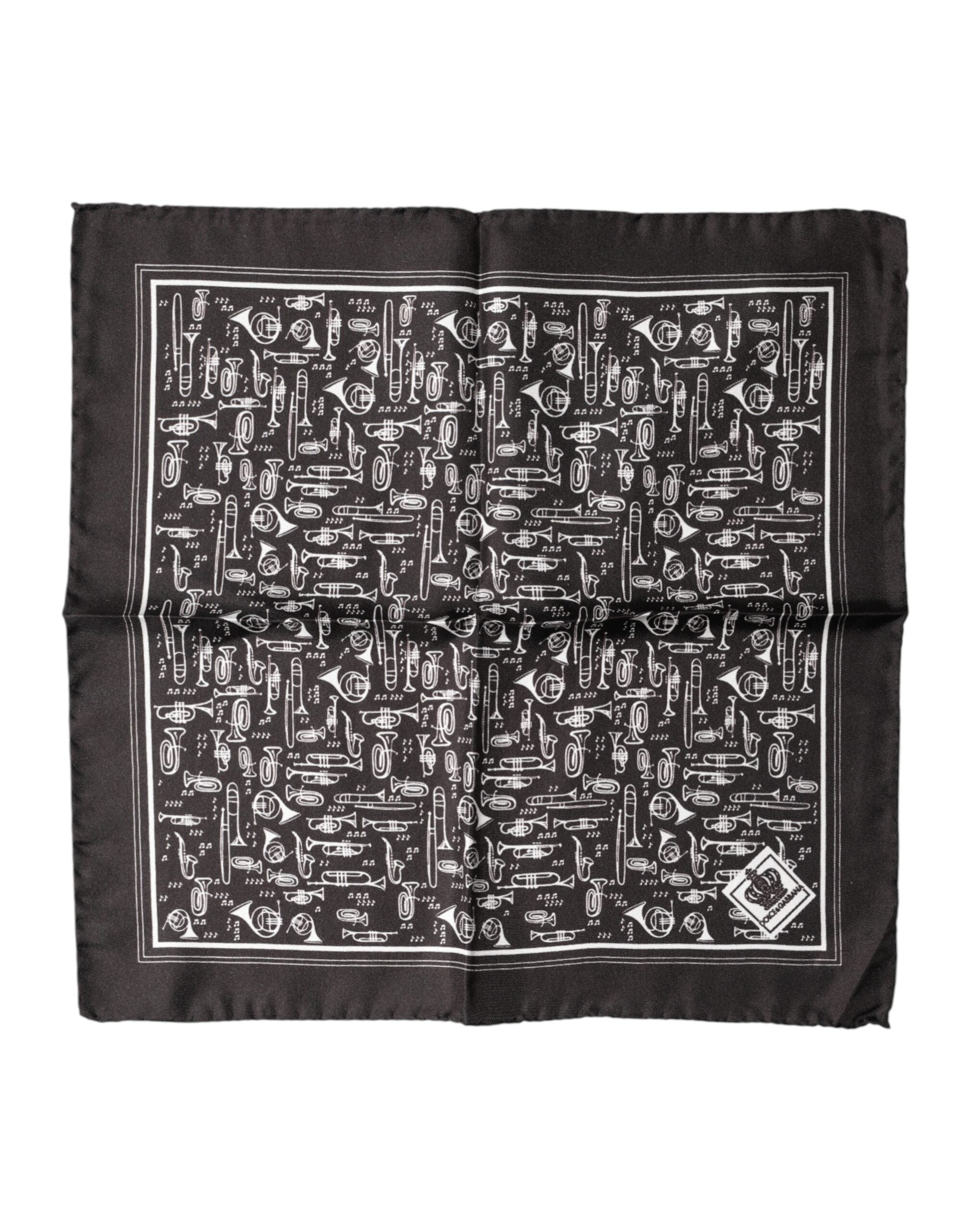 Brown Jazz Club Square Handkerchief Men 32cm x 31cm Scarf - ventzia