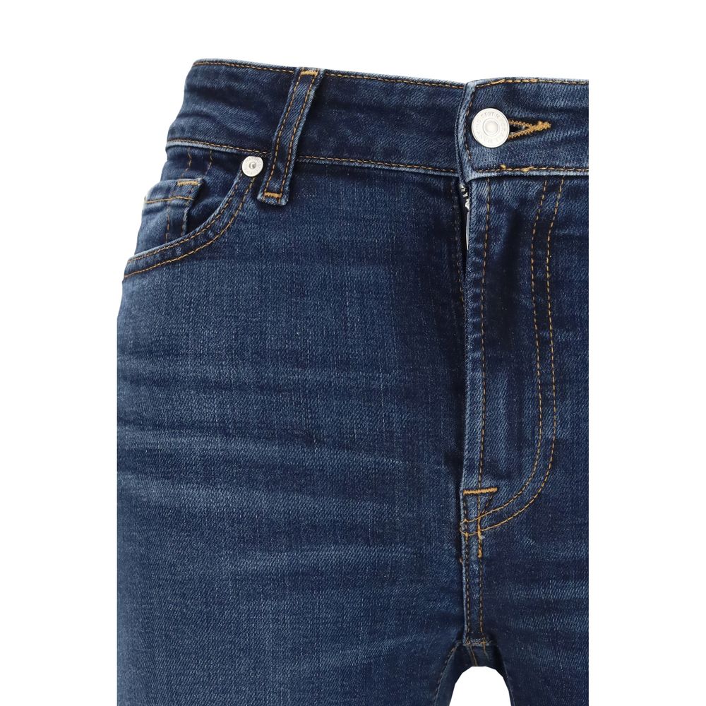 Blue Cotton Bootcut Jeans - ventzia